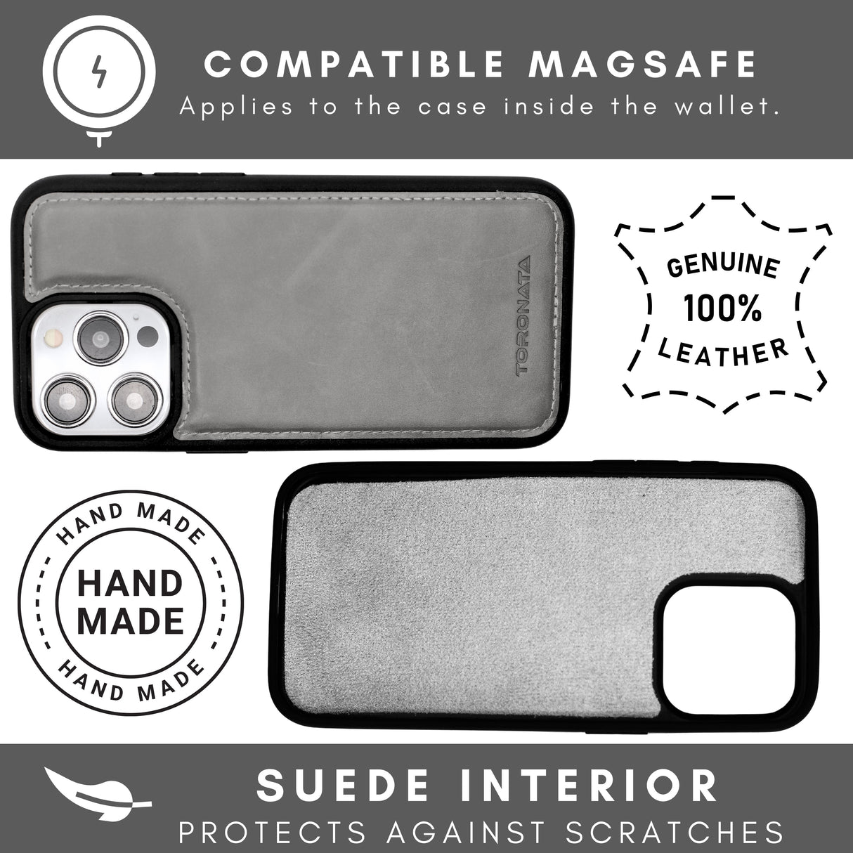 Vegas Premium Leather iPhone 15 Plus Wallet Case with MagSafe | Detachable RFID Blocking Luxury Wallet