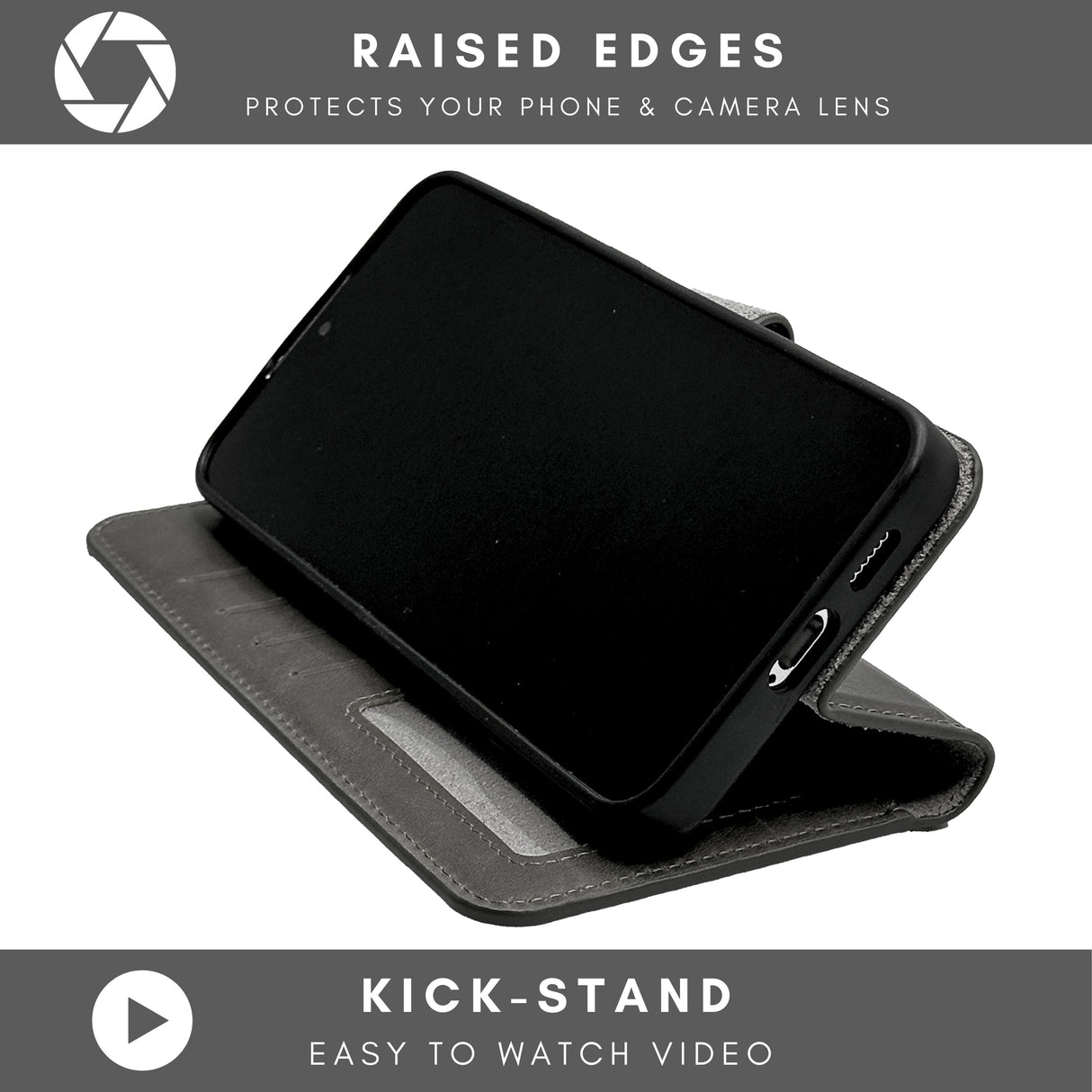 Vegas Premium Leather iPhone 15 Pro Wallet Case with MagSafe | Detachable RFID Blocking Luxury Wallet