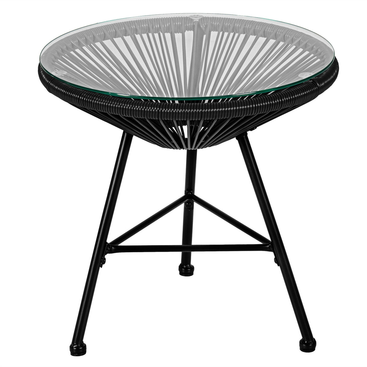 3PCS Patio Acapulco Furniture Bistro Set with GlassTable