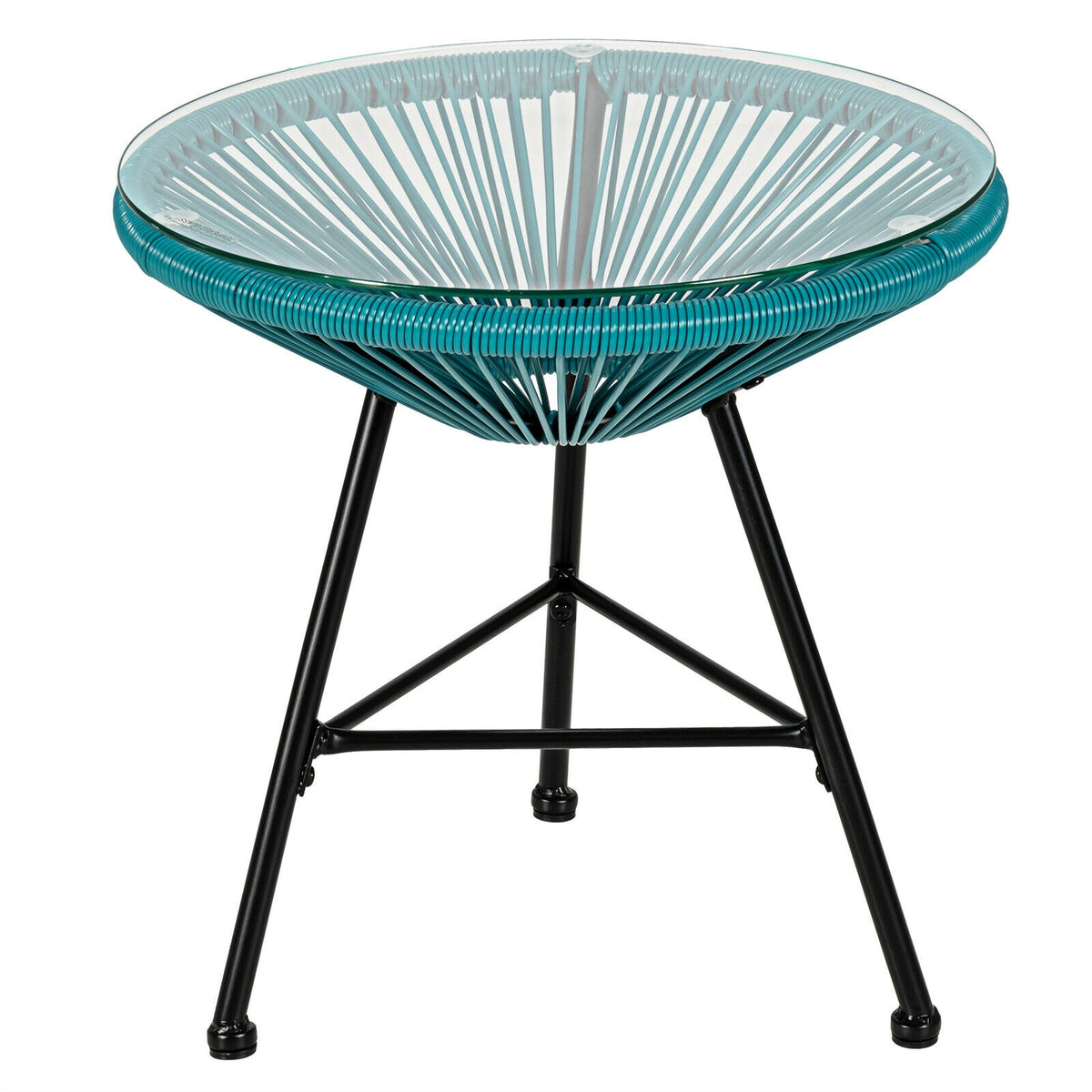 3PCS Patio Acapulco Furniture Bistro Set with GlassTable