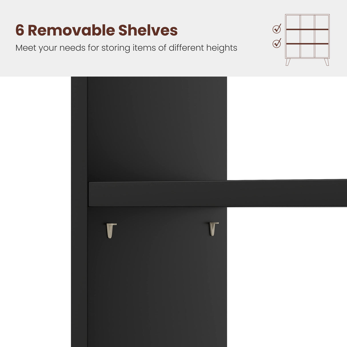 9-Cube Bookcase with 6 Removable Shelves and Raised Support Feet
