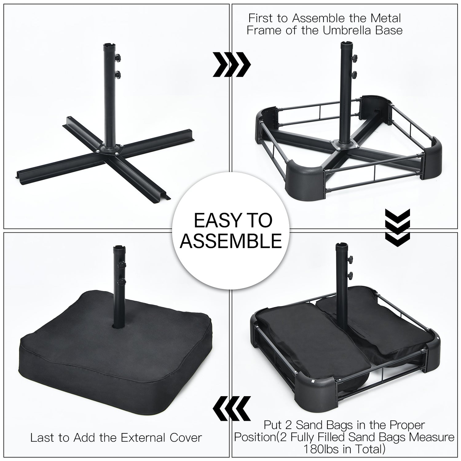 10 Piece Outdoor Dining Set with 15 Feet Double-Sided Twin Patio Umbrella