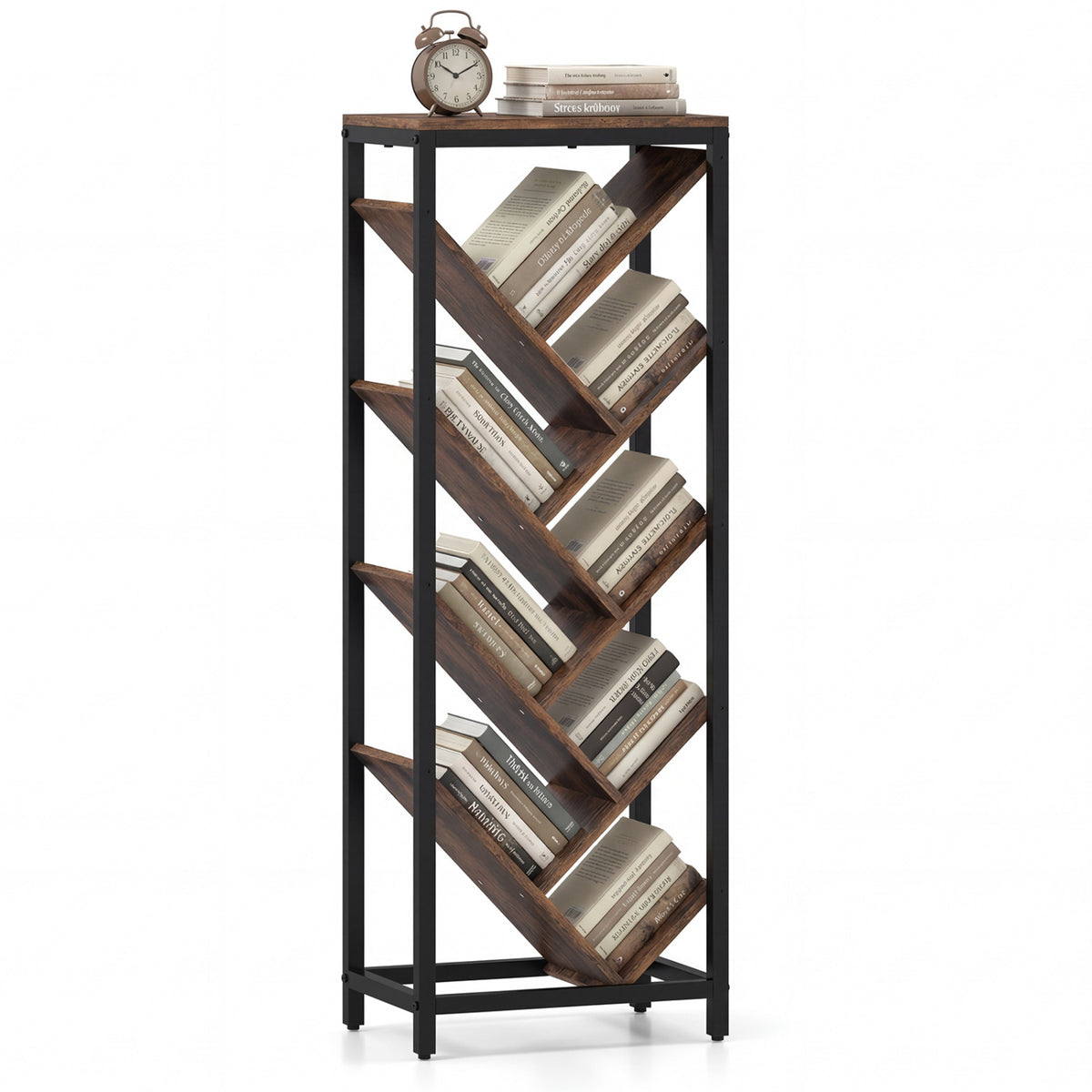 9-Tier Freestanding Bookcase for Hardcover Books