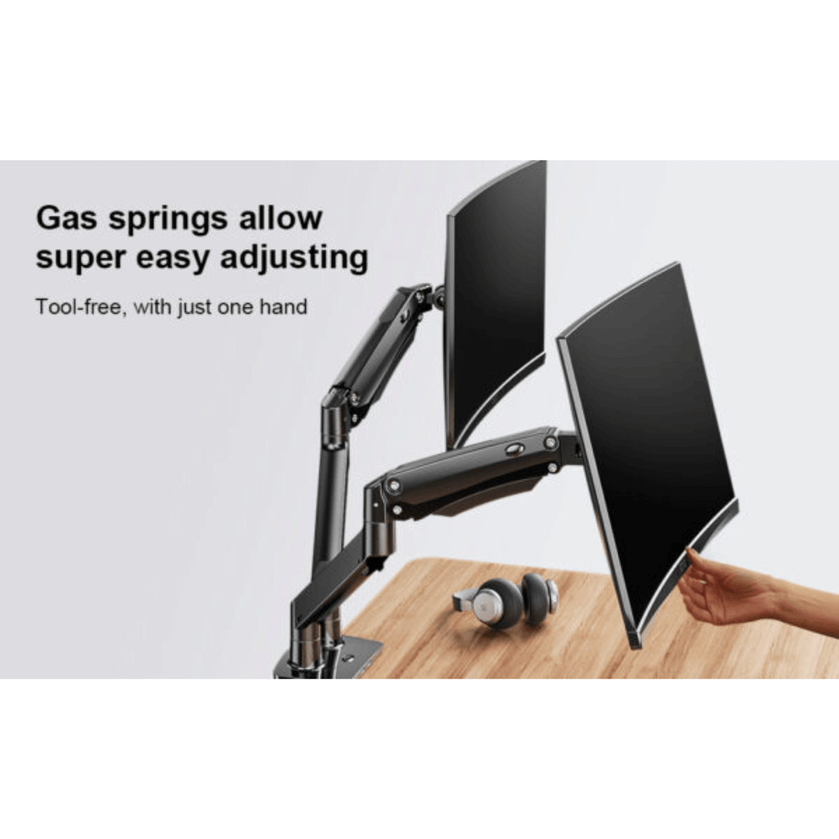 ErgoAV Gas Spring Desk Mount for Dual Monitors 13" to 35"