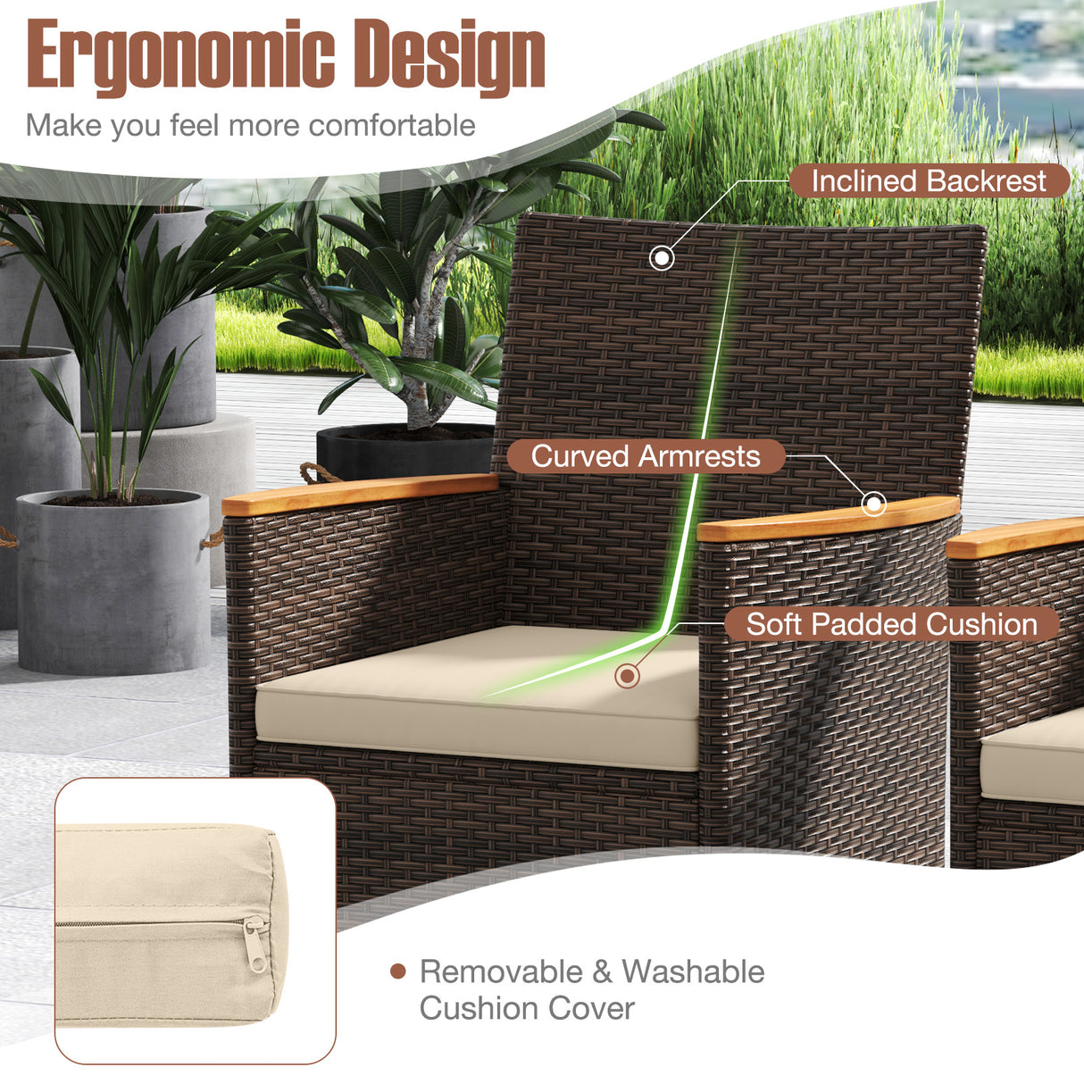 9 Piece Outdoor Dining Set with Acacia Wood Table Top