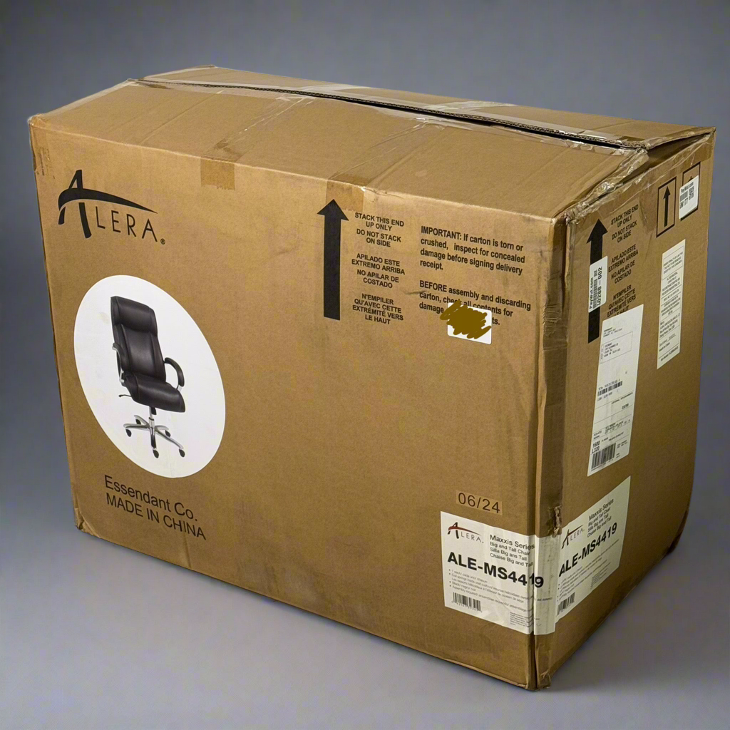 ALERA ALEMS4419 Maxxis Series Big/Tall Bonded Leather Chair - Black/Chrome Sz 32.7"Dx30.51"Wx48.2"H, Black