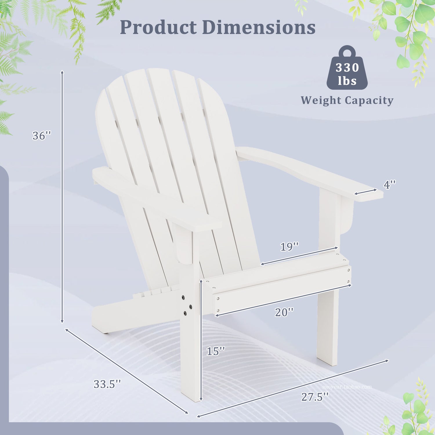 Acacia Wood Lounge Patio Adirondack Chair with Inclined Seat