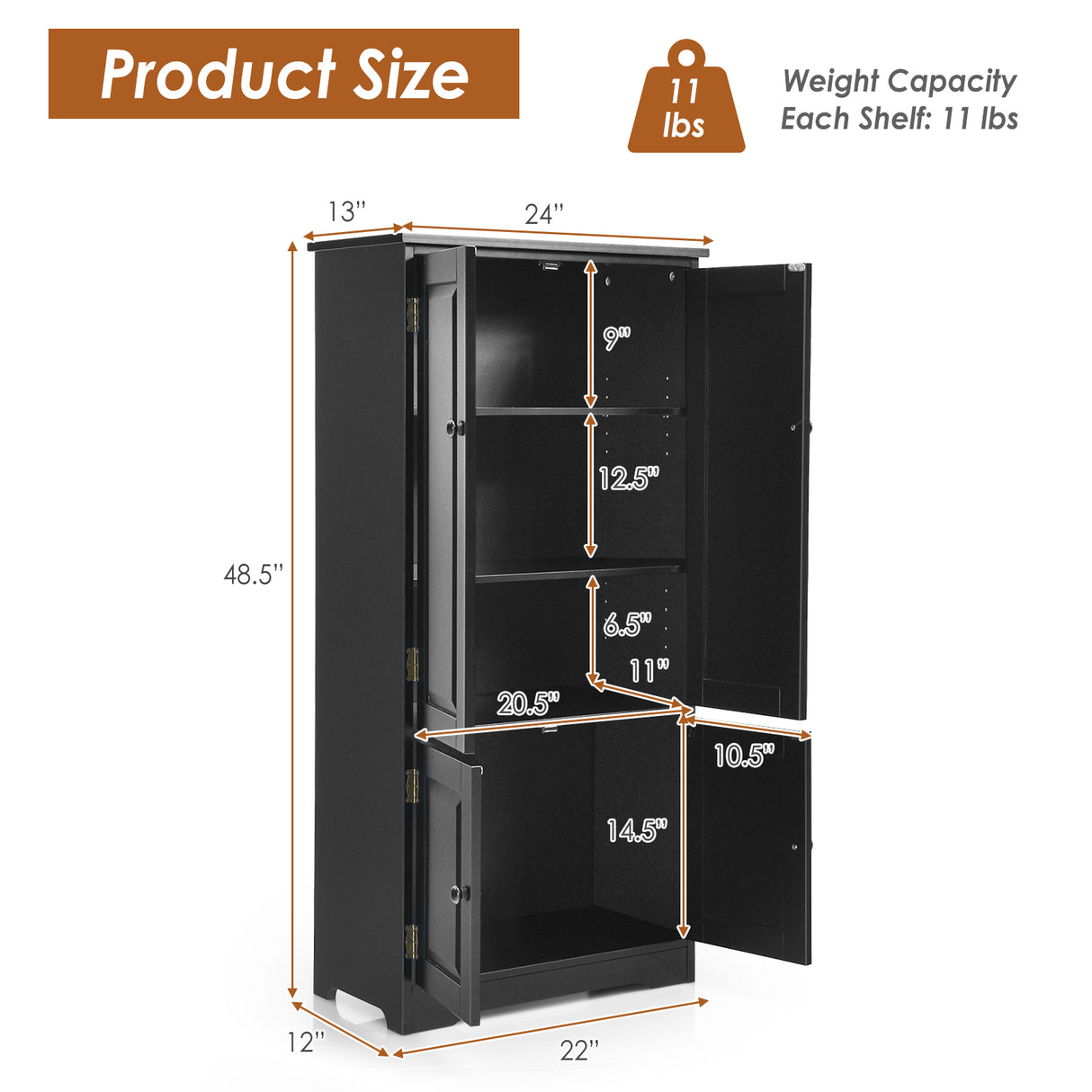Accent Storage Cabinet Adjustable Shelves