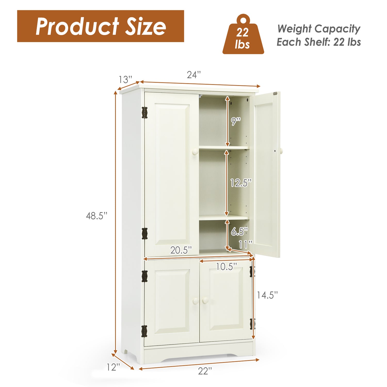 Accent Storage Cabinet Adjustable Shelves