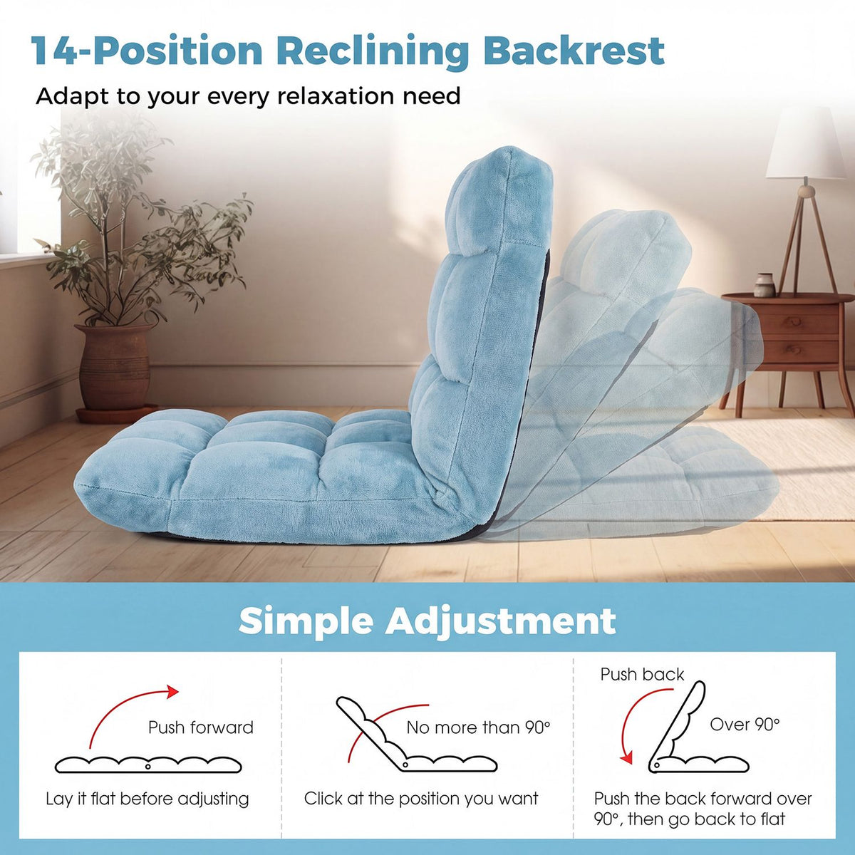 14-Position Adjustable Cushioned Floor Chair