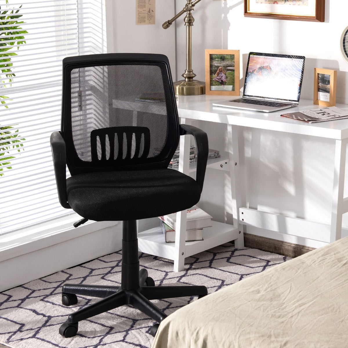 Adjustable Height Ergonomic Home Office Chair with Lumbar Support and 90°-115° Rocking-1/Rocking-2 Piece/Pieces