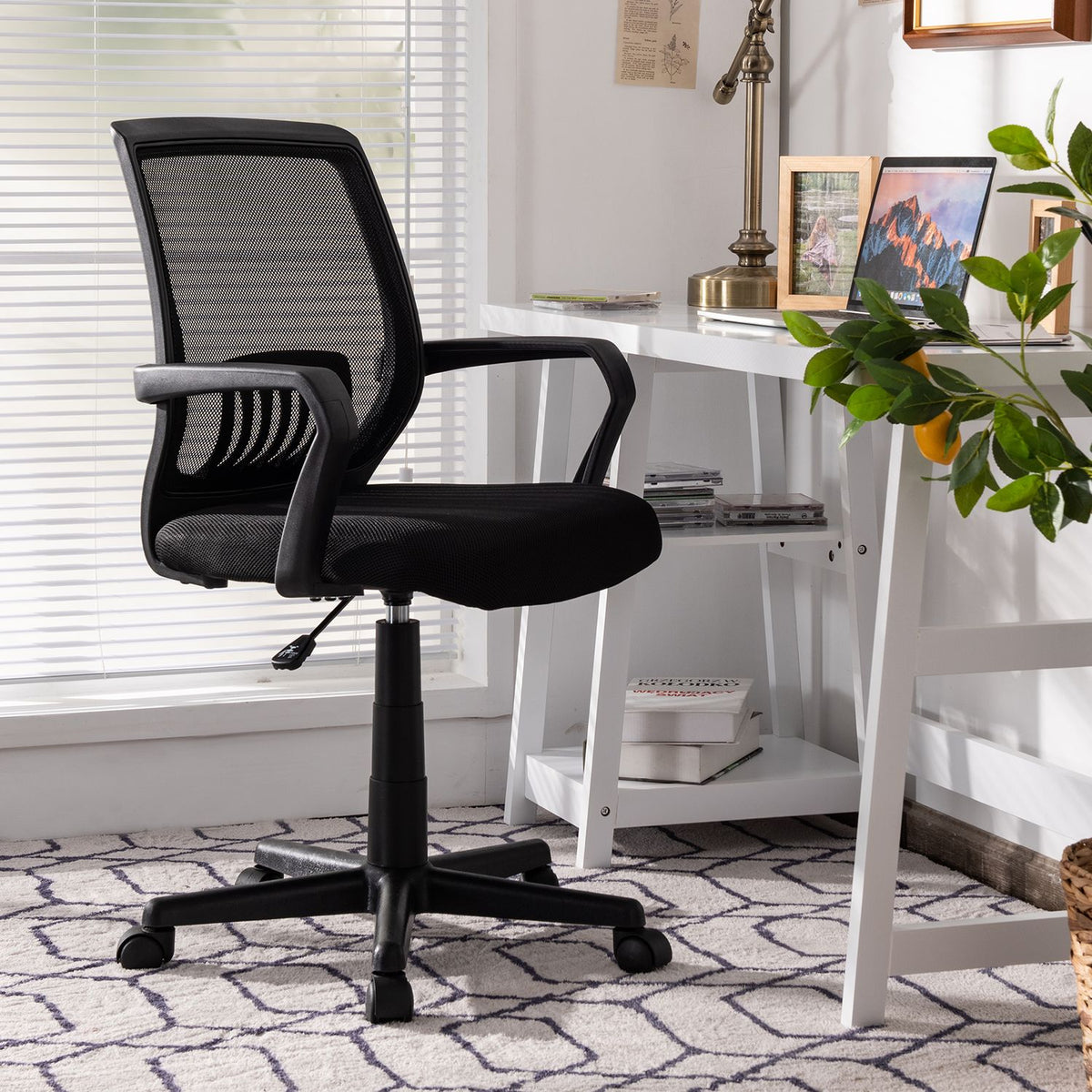 Adjustable Height Ergonomic Home Office Chair with Lumbar Support and 90°-115° Rocking-1/Rocking-2 Piece/Pieces