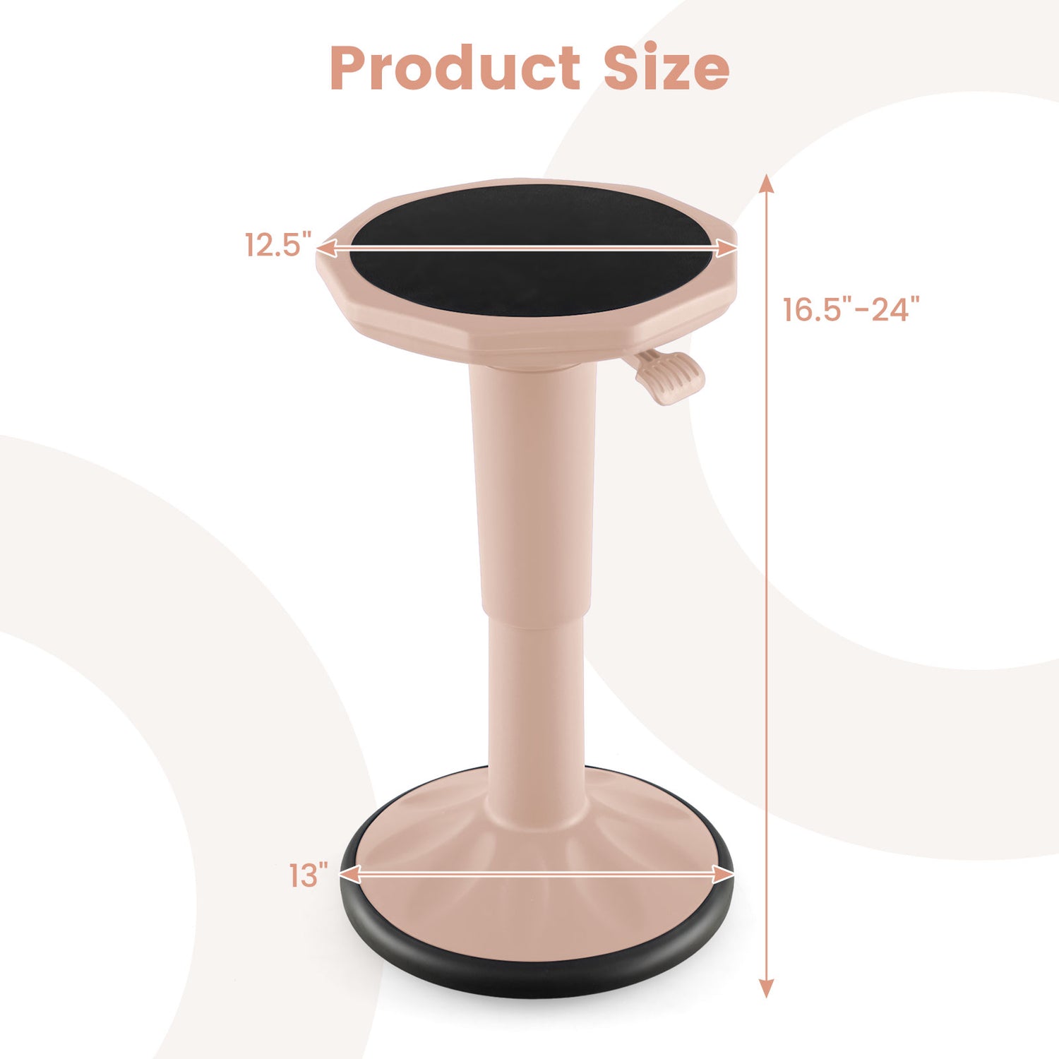 Adjustable Active Learning Stool Sitting Home Office Wobble Chair with Cushion Seat