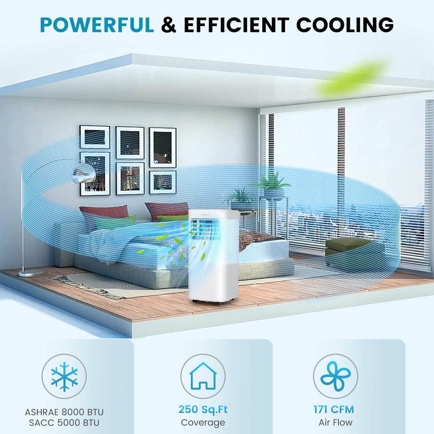 10000 BTU 4-in-1 Portable Air Conditioner with Dehumidifier and Sleep Mode