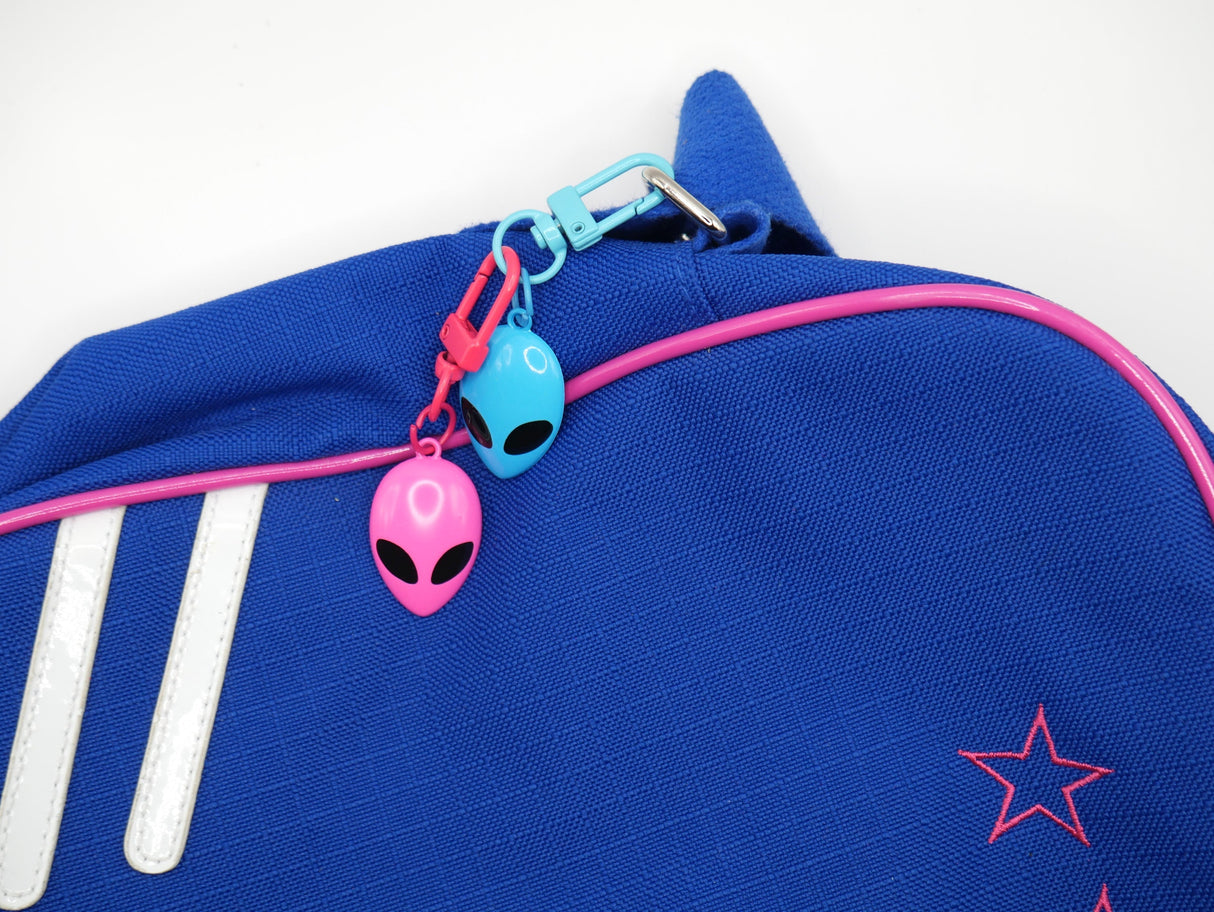 Neon Alien Metal Keychain and Bag Charm