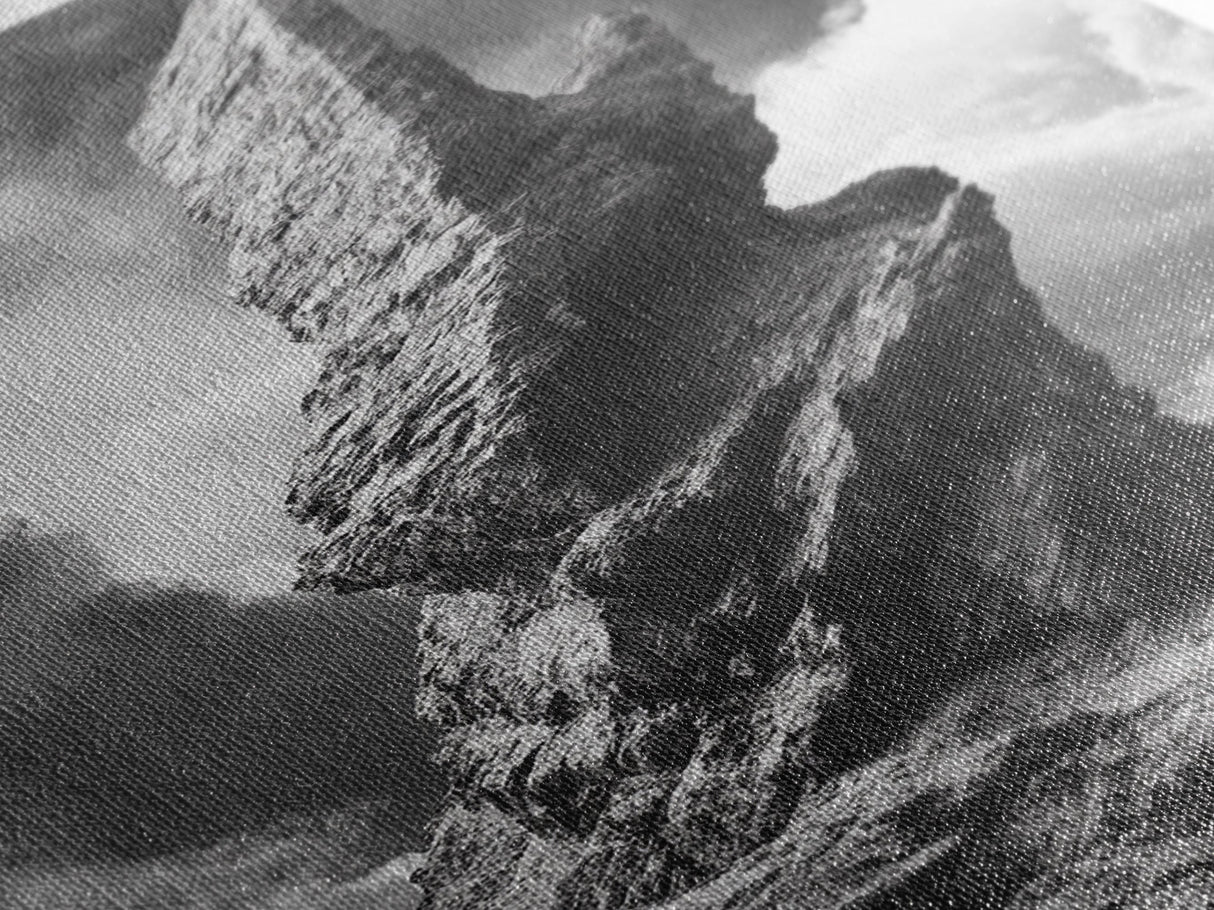 Abstract Rock Tower, Nature Photography, Stormy Sky, Canvas Print, Rustic Decor, Earthy Wall Art, Living Room Art, Moody Landscape Print