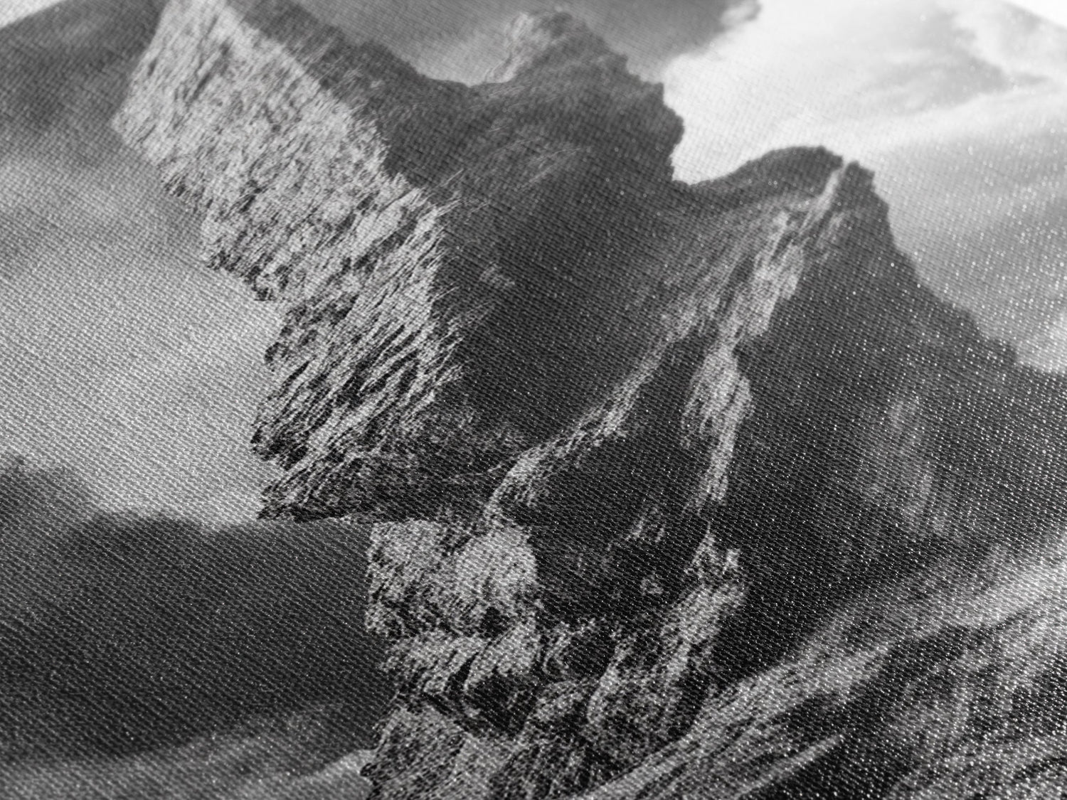 Abstract Rock Tower, Nature Photography, Stormy Sky, Canvas Print, Rustic Decor, Earthy Wall Art, Living Room Art, Moody Landscape Print