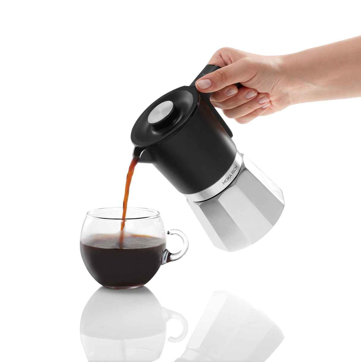 Arzum Okka Rich Moka Pot Turkish Coffee and Moka Maker, Velvetiser, Milk Frother, 120V, 5 Cups, Stainless Steel Cooking Pot, Chrome