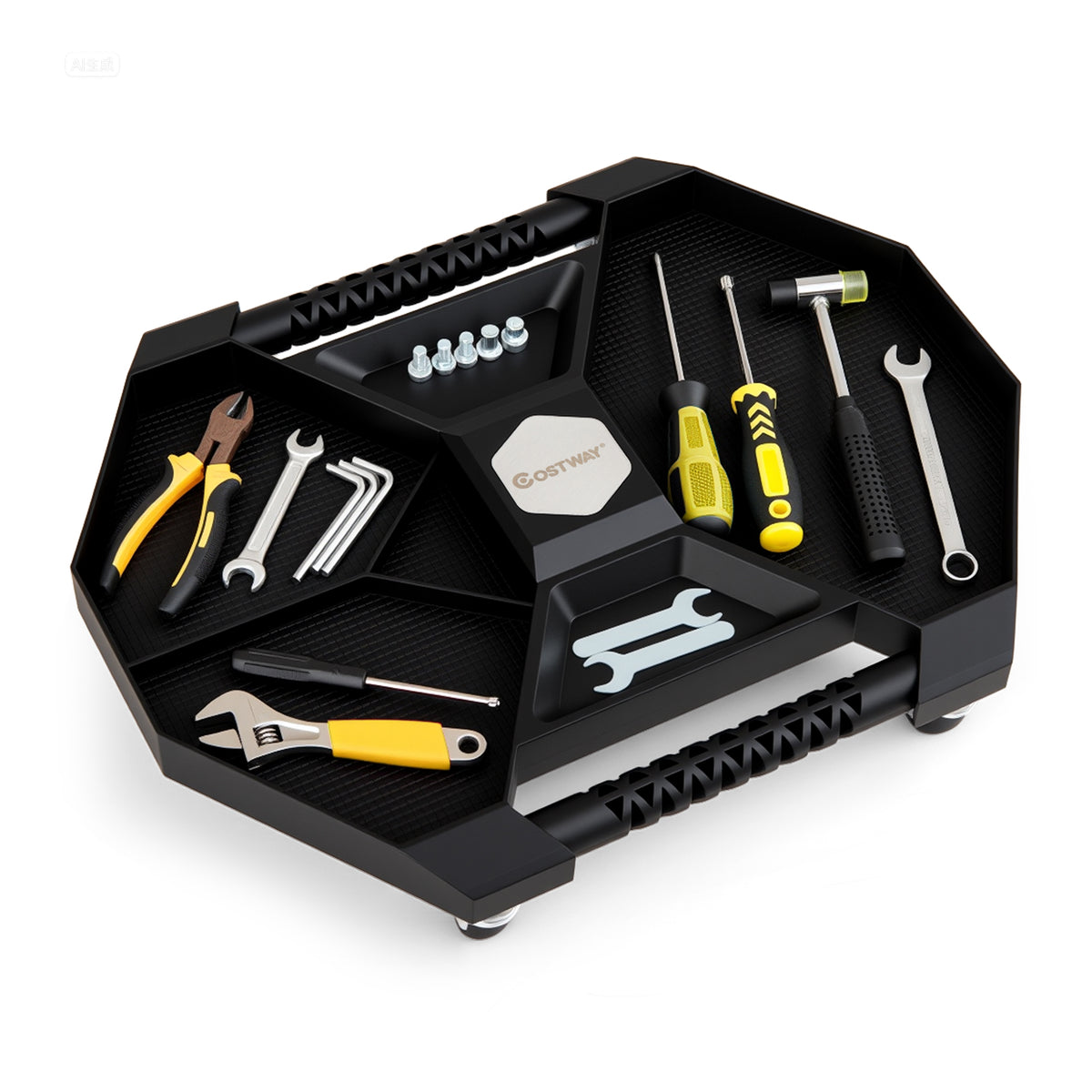 Automotive Rolling Tool Creeper with 4 Swivel Casters and 30 lbs Weight Capacity-Black