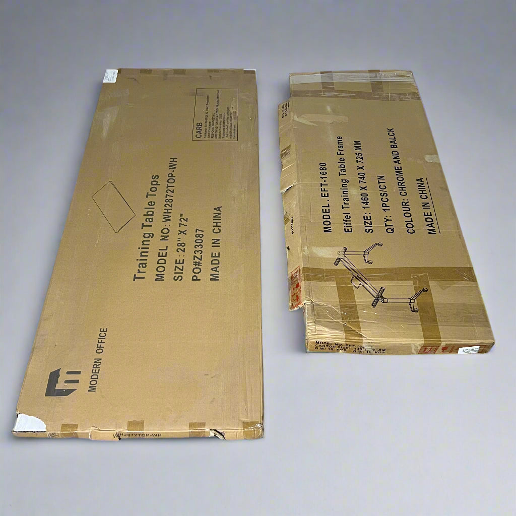 MODERN OFFICE Eiffel Training Table Sz 72" L X 28" W X 1" H Chrome & Black