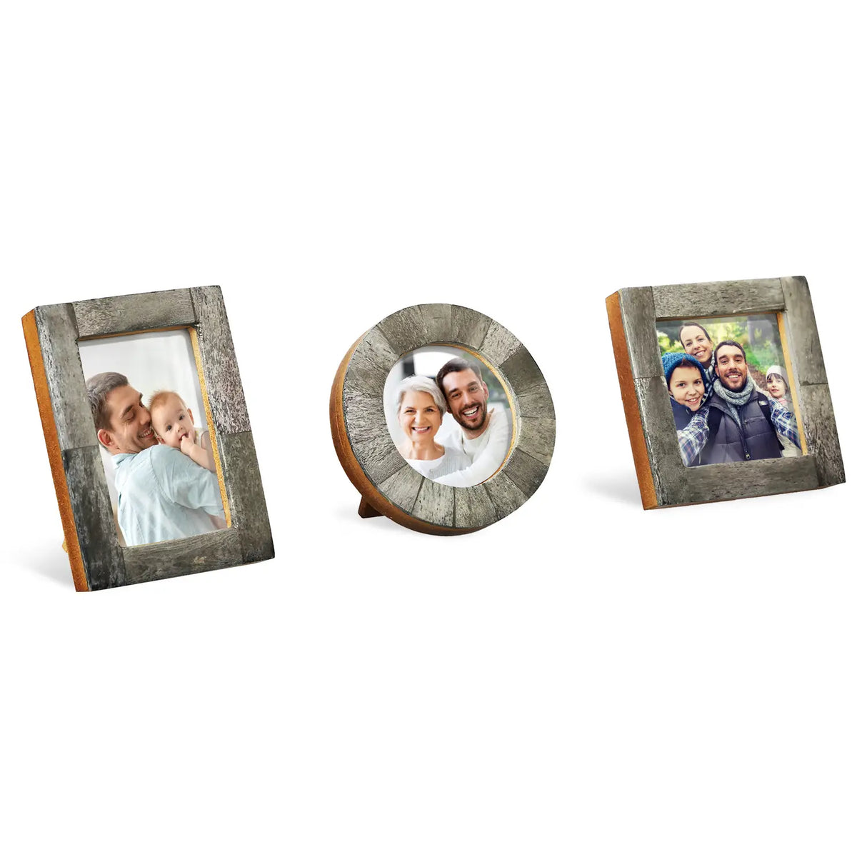 Baby Picture Frames Classic Bone Inlay in Grey, Set of 3