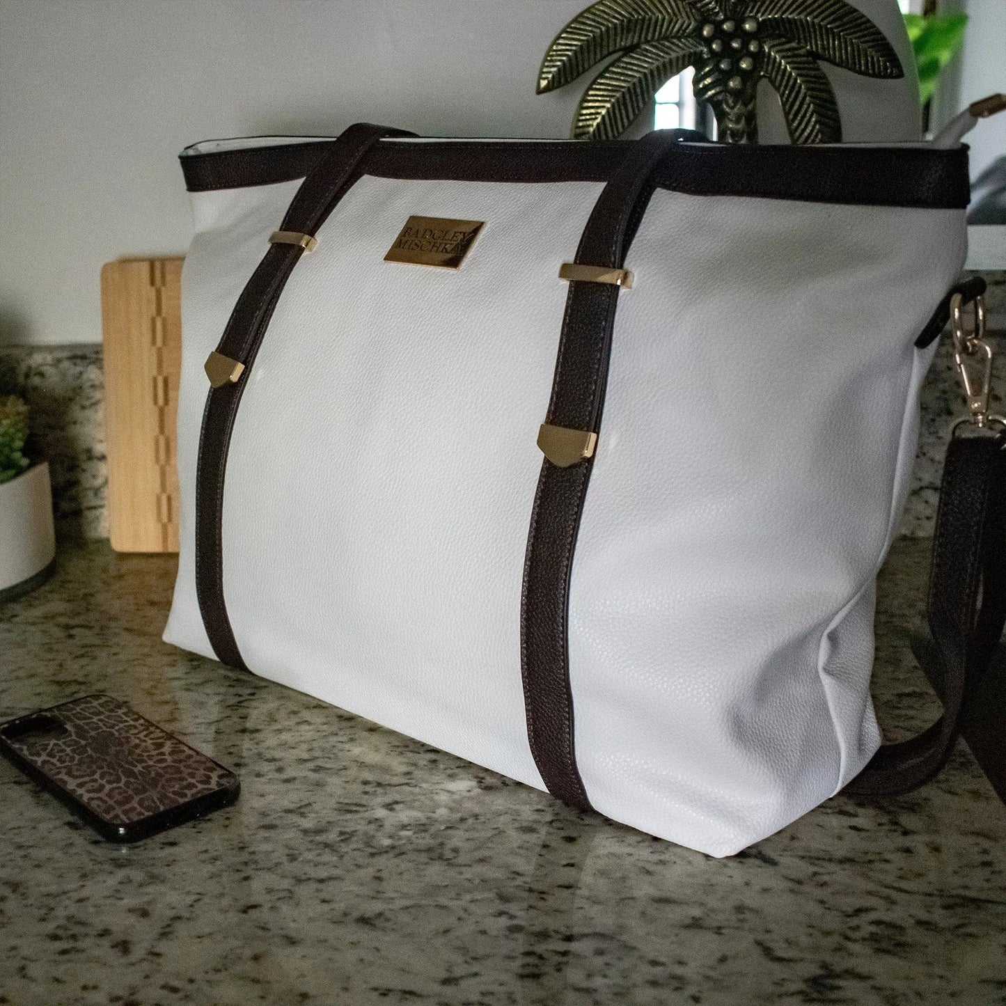 Anna Vegan XL Leather Weekender Duffel Bag
