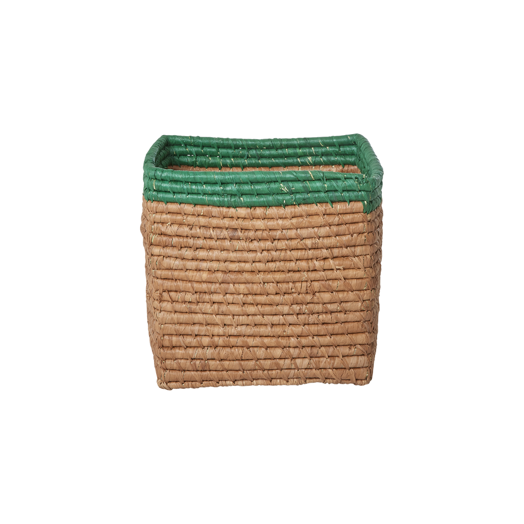 Small Square Raffia Storage Basket - Tea