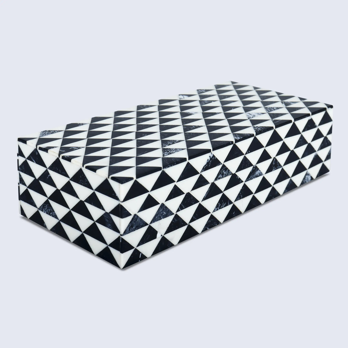 Marquet Prism Black White Resin Inlay Storage Box, 8 Sizes