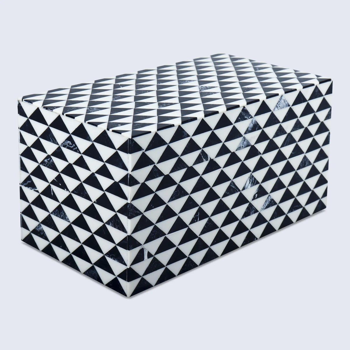 Marquet Prism Black White Resin Inlay Storage Box, 8 Sizes