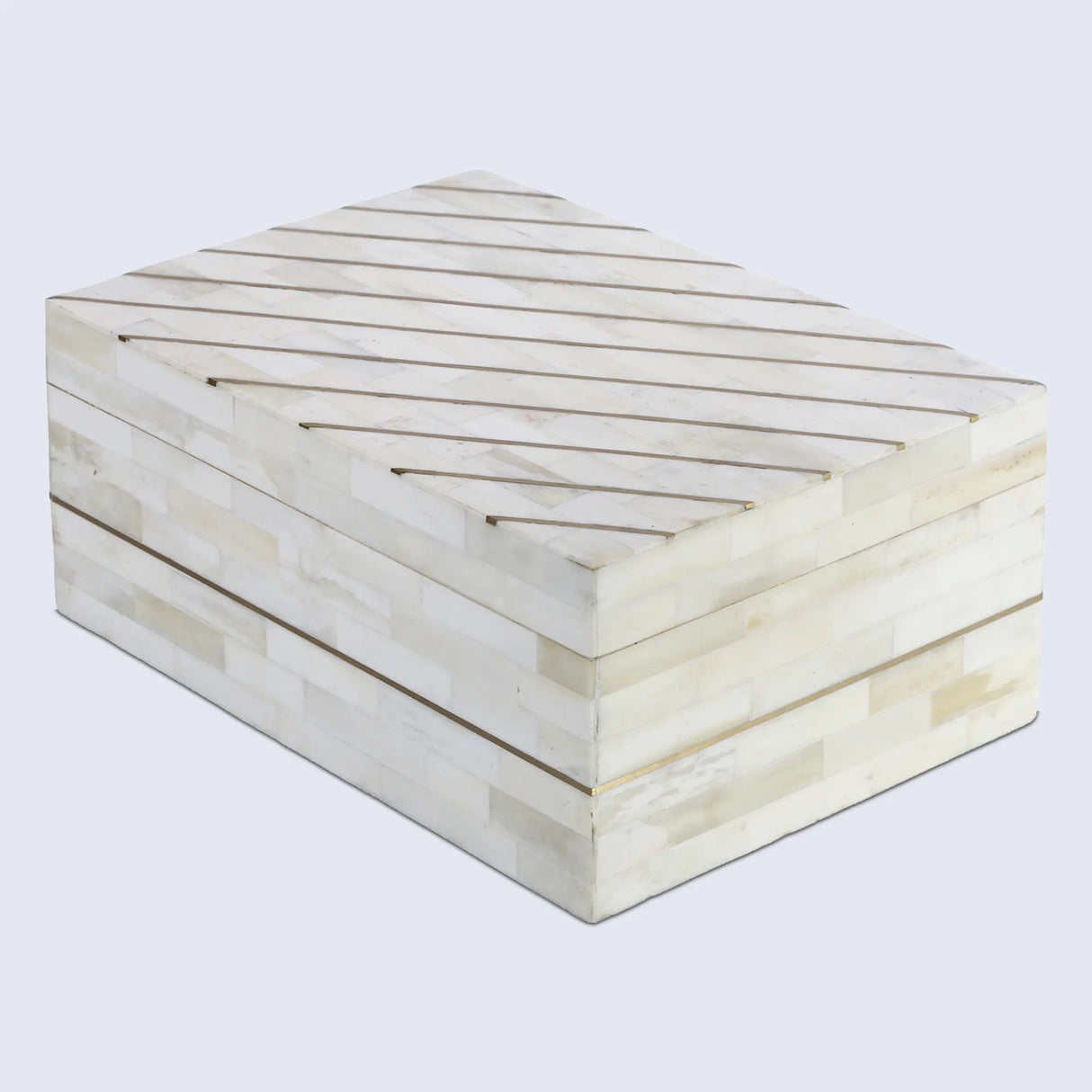 Aegean Pearl Bone Inlay & Brass Decorative Storage Box in 2 Sizes