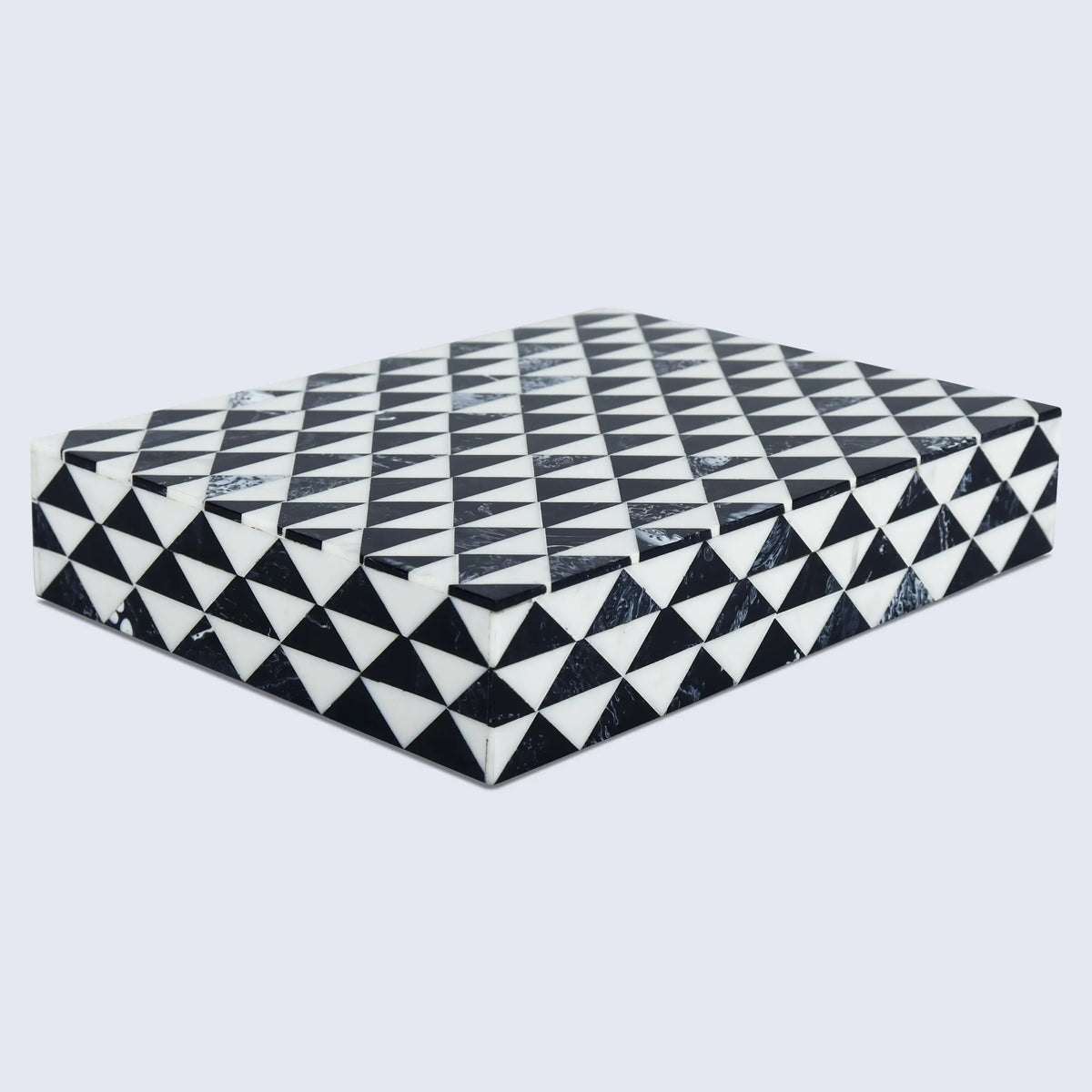 Marquet Prism Black White Resin Inlay Storage Box, 8 Sizes