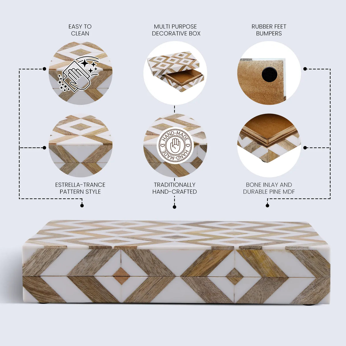 Marquet Array Resin & Wood Inlay Decorative Storage Box