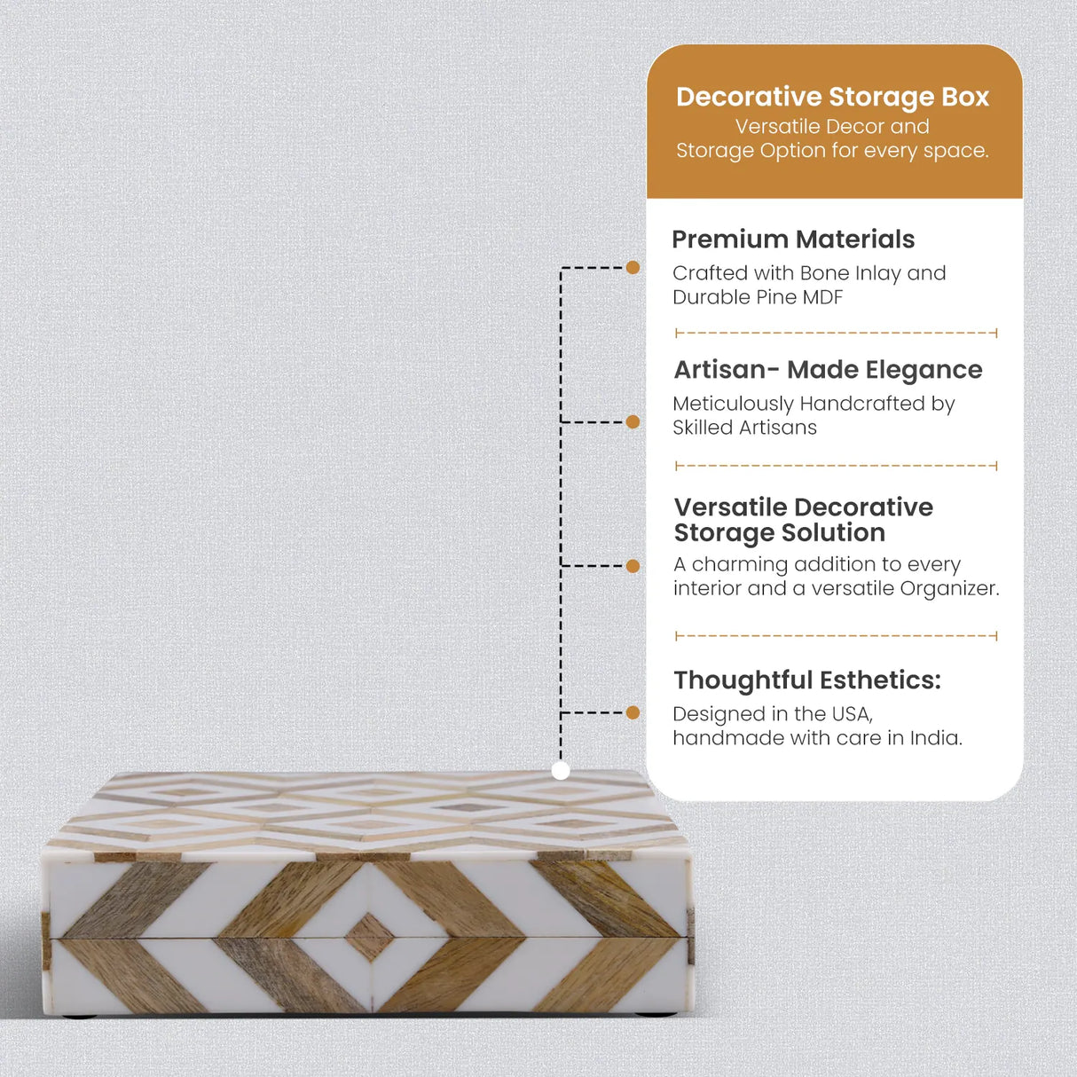 Marquet Array Resin & Wood Inlay Decorative Storage Box