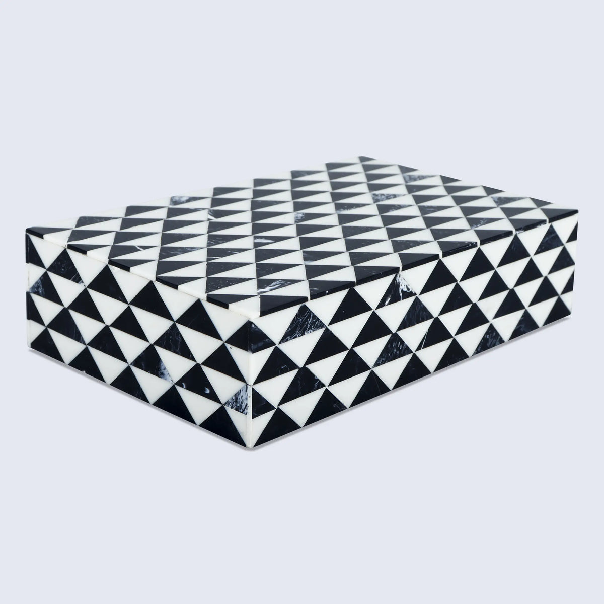 Marquet Prism Black White Resin Inlay Storage Box, 8 Sizes