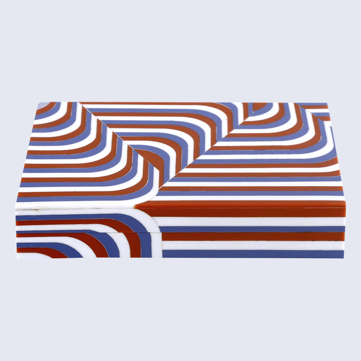 Decorative Storage Box Carnaby Twist Resin Inlay 8 x 6 x 1.5 inch