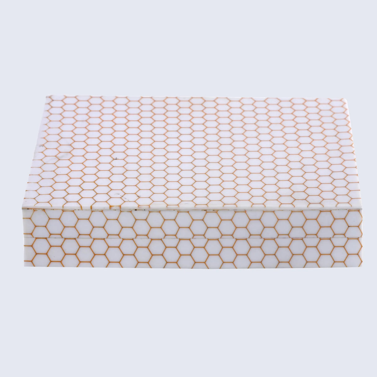 Decorative Storage Box Hive Honey Resin Inlay 8 x 6 x 1.5 inch