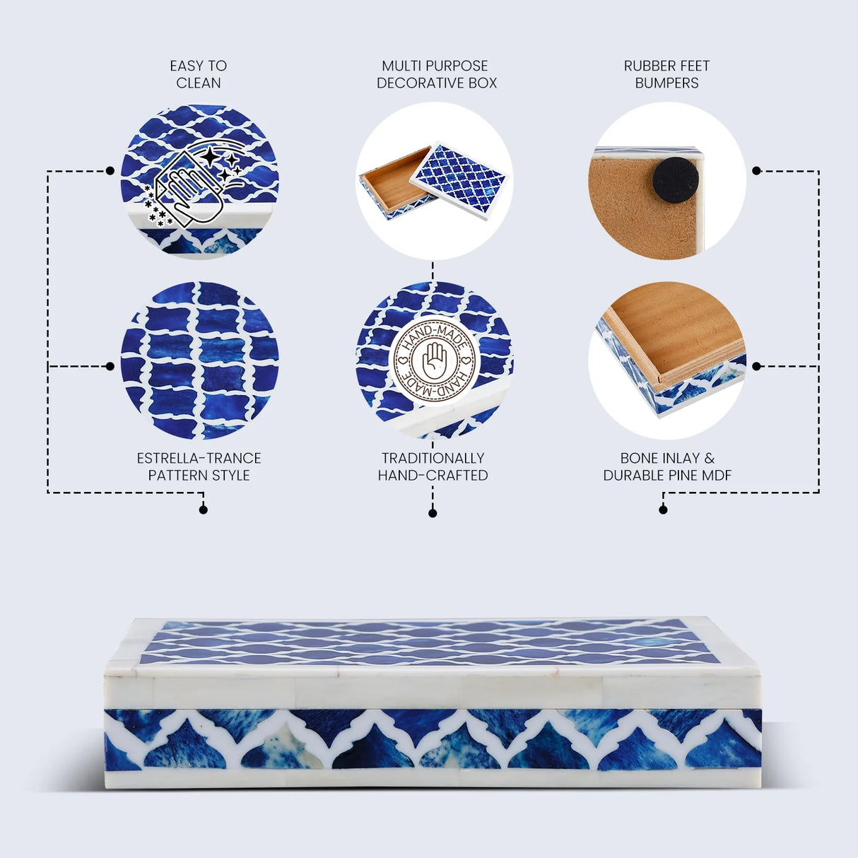 Patisserie Classic Bone & Resin Inlay Decorative Storage Box - 7 Sizes