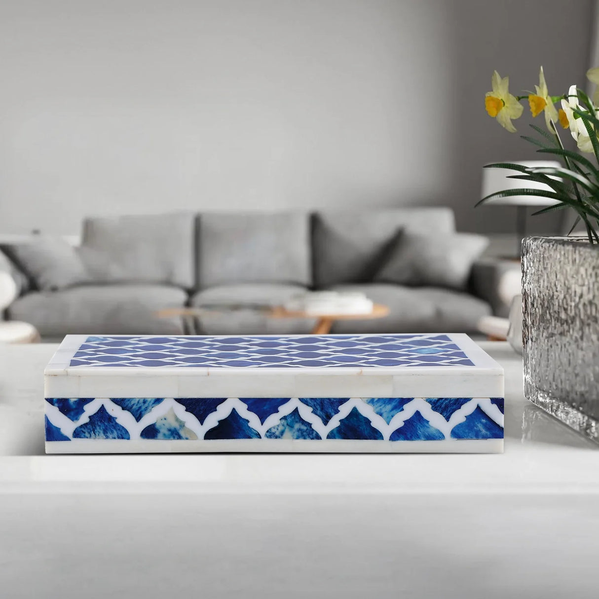 Patisserie Classic Bone & Resin Inlay Decorative Storage Box - 7 Sizes