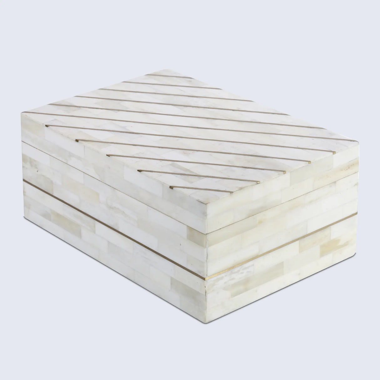 Aegean Pearl Bone Inlay & Brass Decorative Storage Box in 2 Sizes