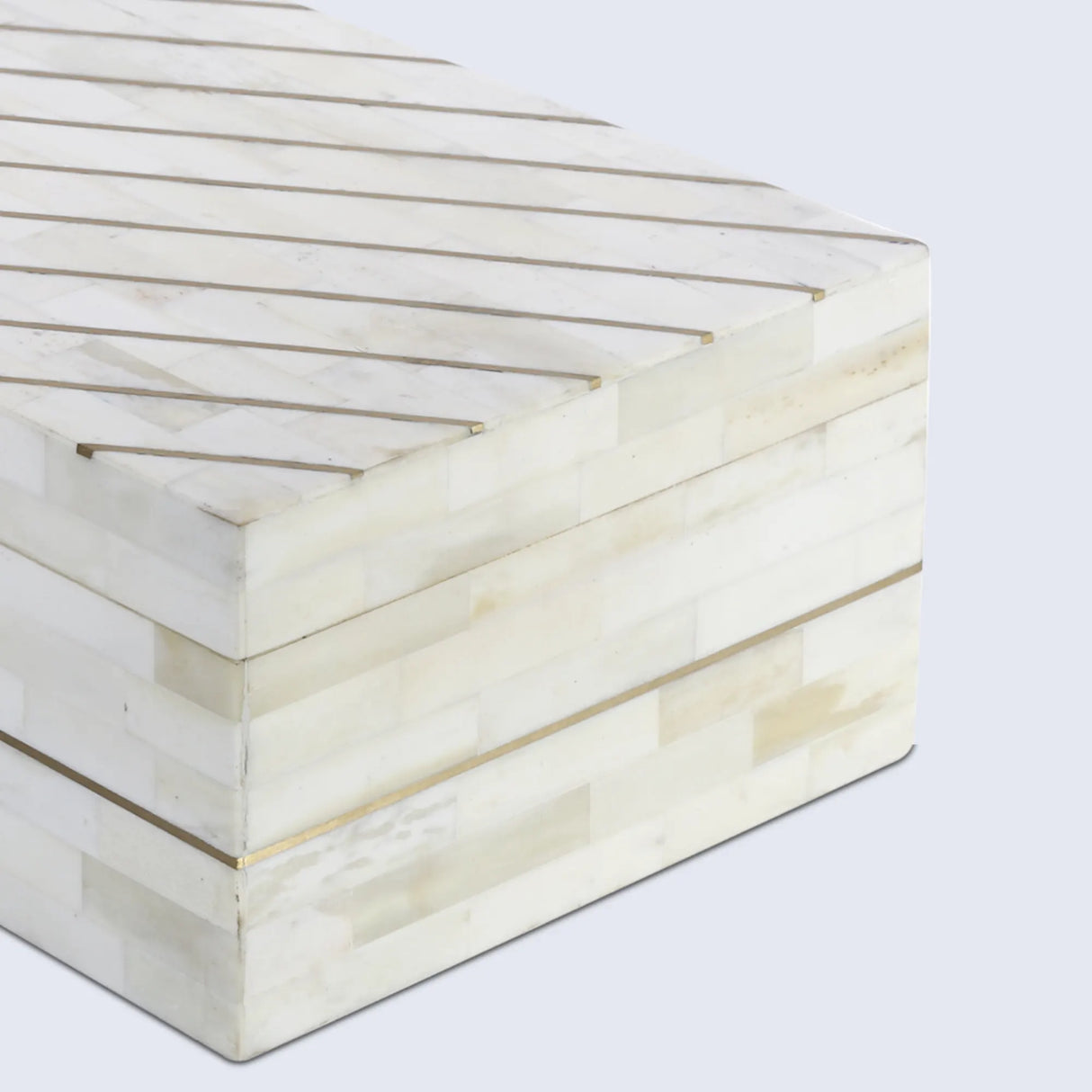 Aegean Pearl Bone Inlay & Brass Decorative Storage Box in 2 Sizes