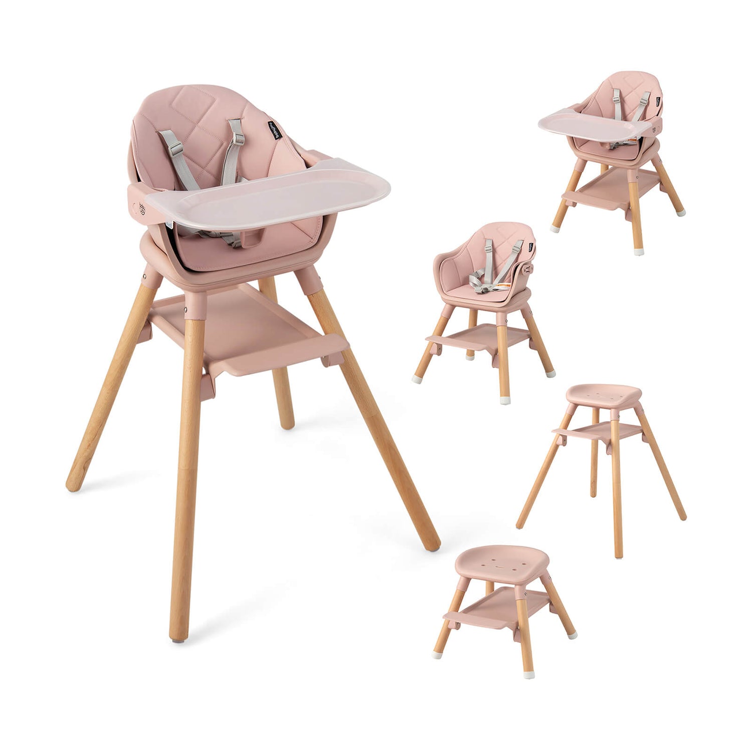 6-in-1 Baby High Chair with Removable Dishwasher and Safe Tray