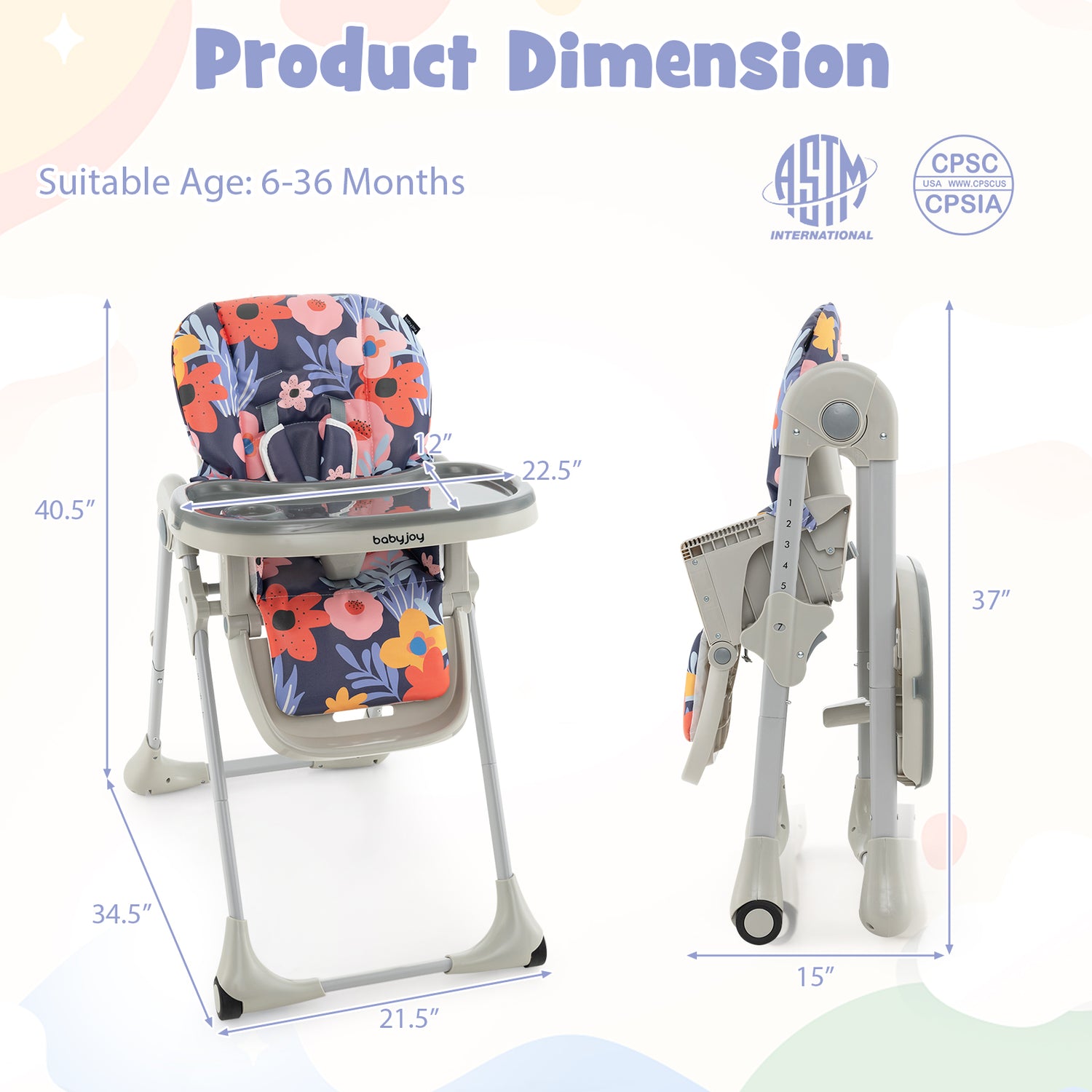 3-In-1 Convertible Baby High Chair for Toddlers