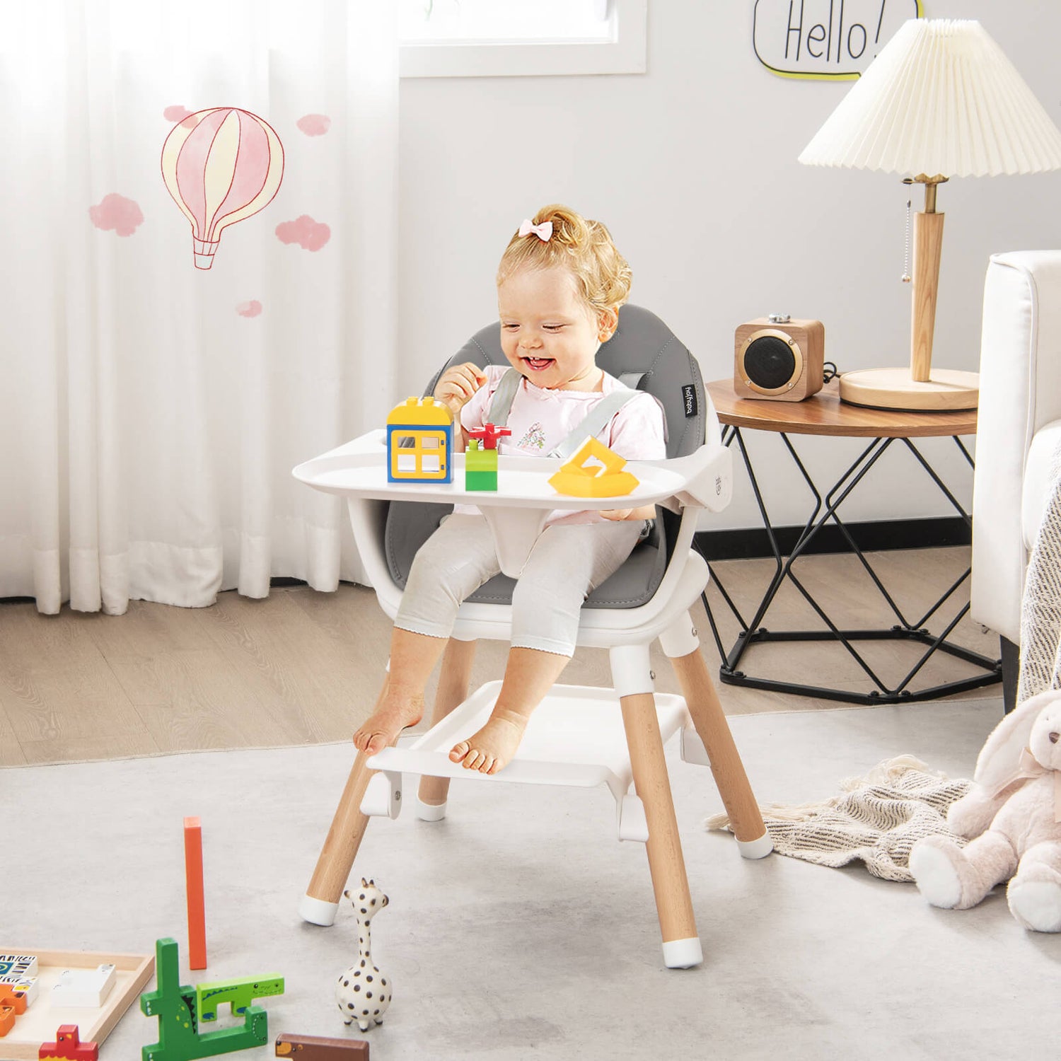 6-in-1 Baby High Chair with Removable Dishwasher and Safe Tray