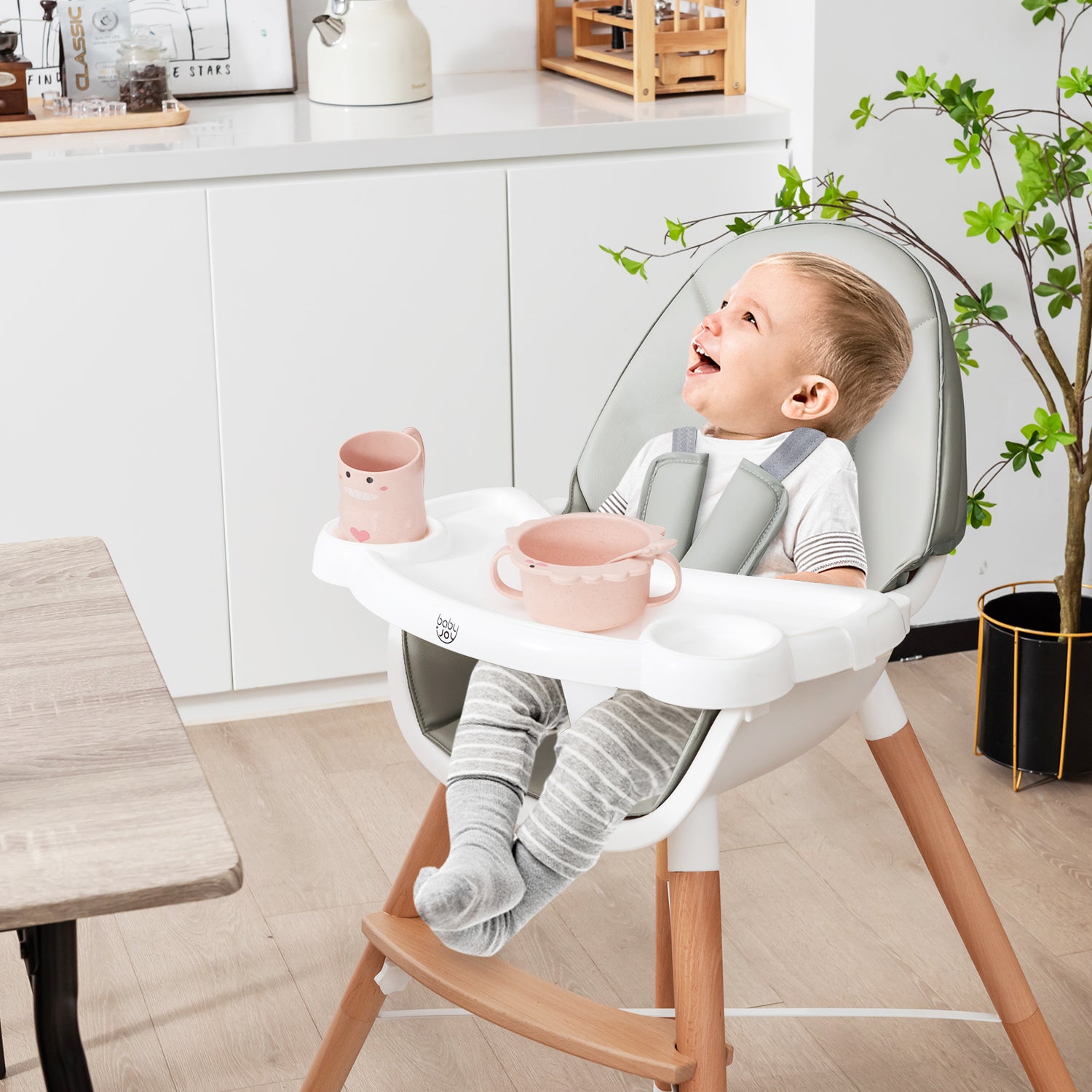 Baby High Chair with Dishwasher Safe Tray