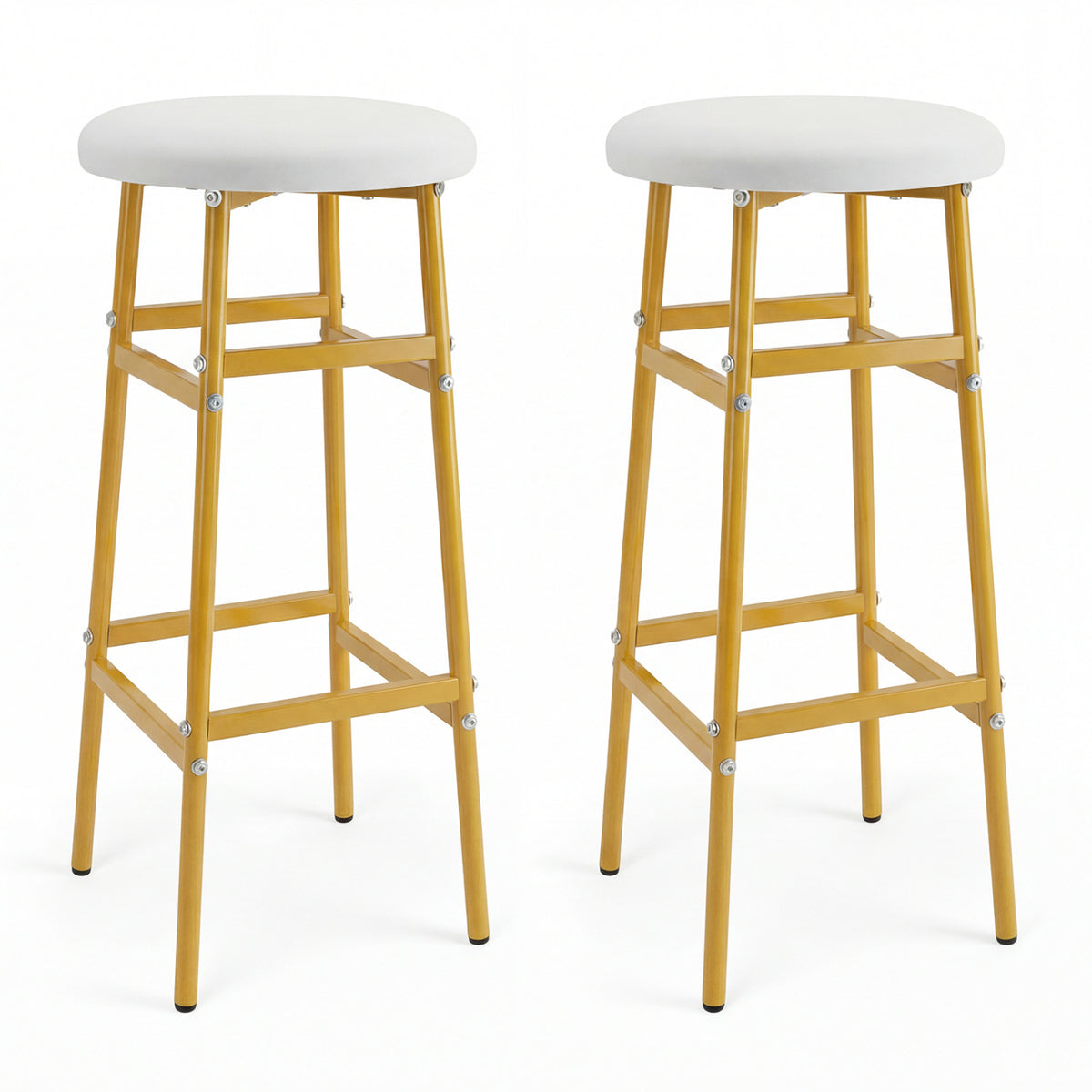 Bar Stools Set of 2 with Sturdy Metal Frame and Footrest