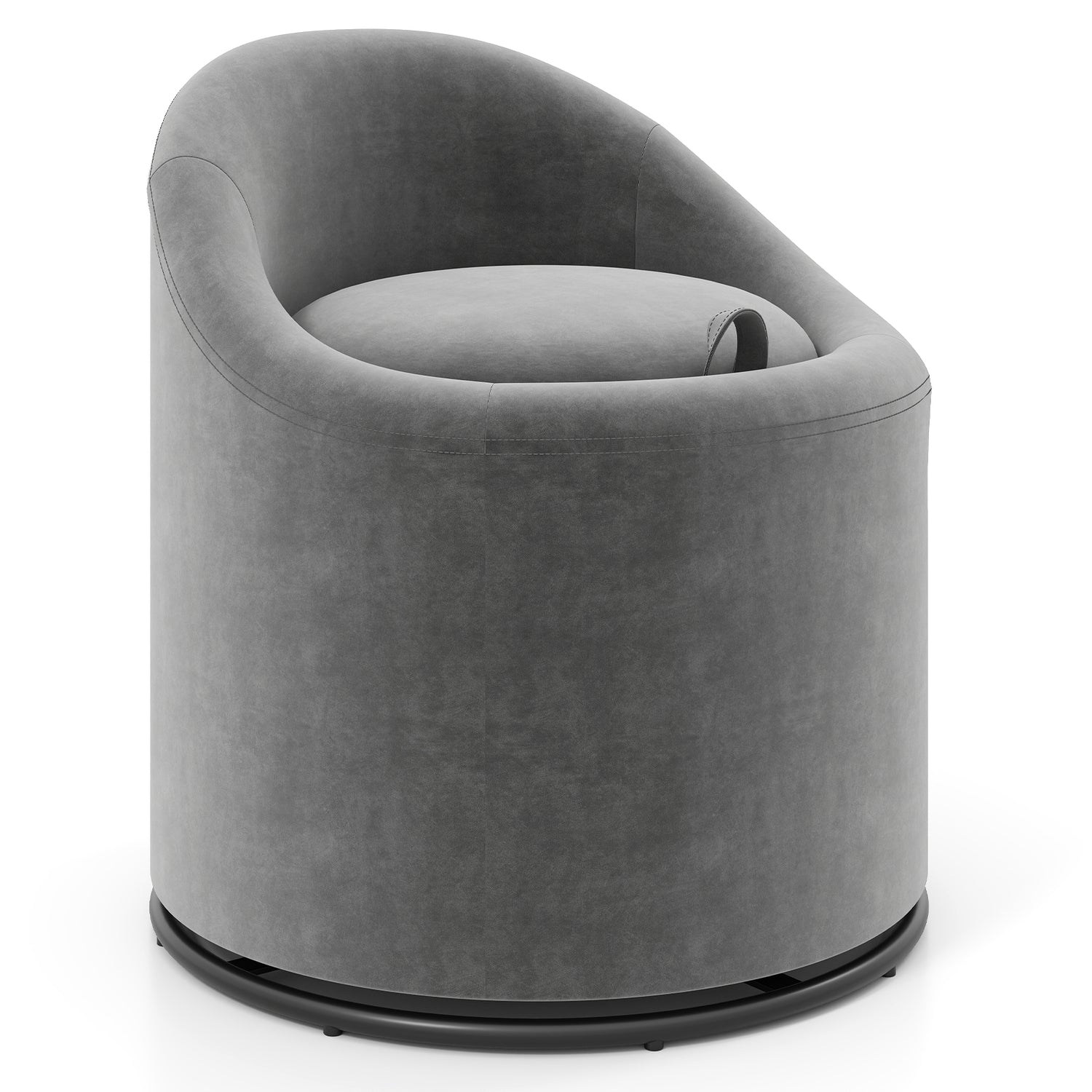 Barrel Chair with Storage 360° Swivel Upholstered Vanity Chair