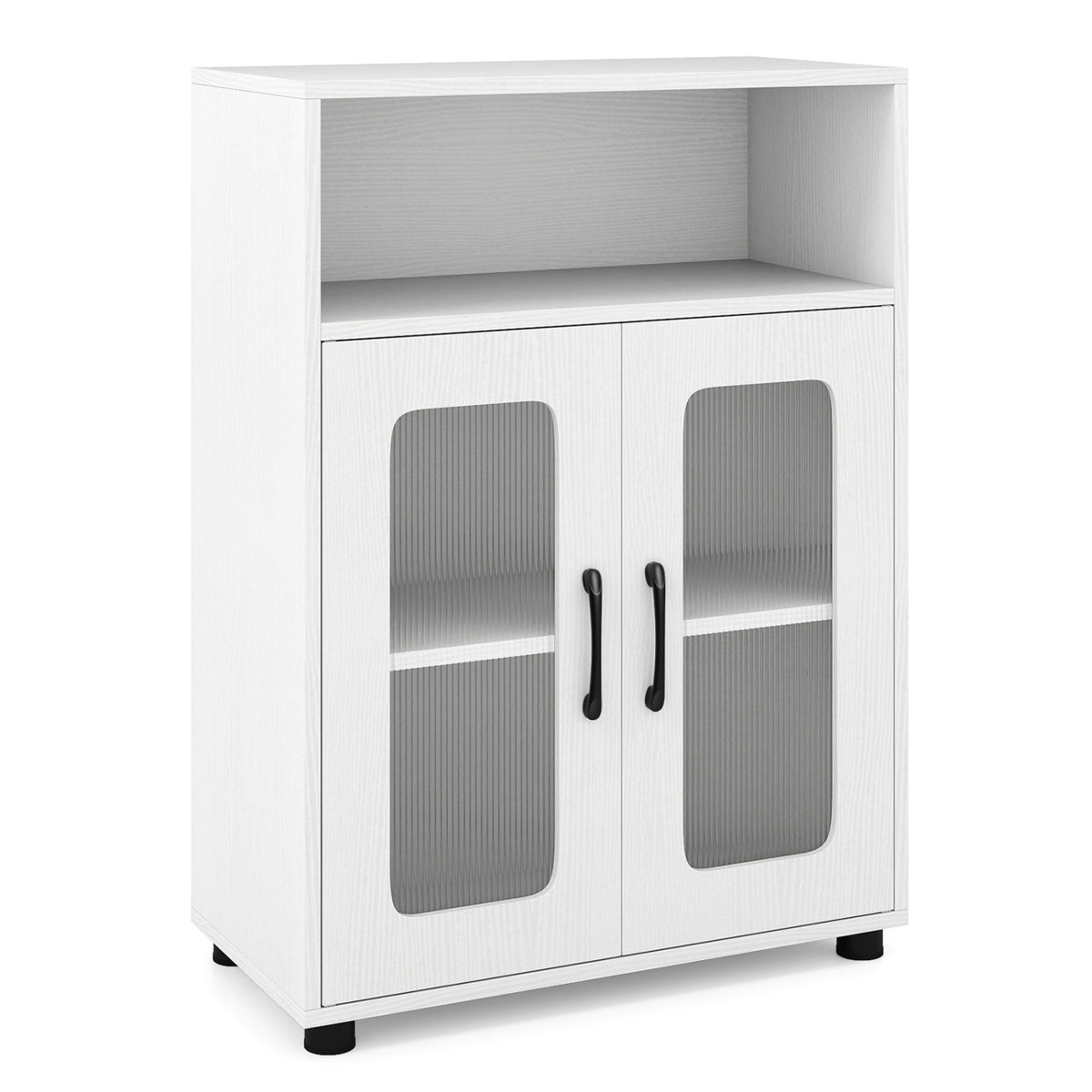 Bathroom Cabinet Freestanding Cabinet with 2 Doors and 3-Level Adjustable Shelf