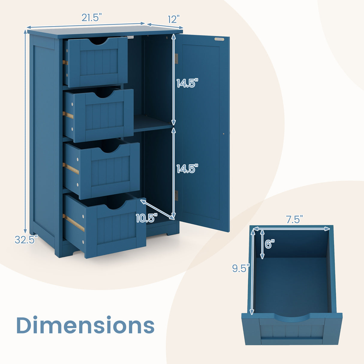 Bathroom Cabinets - Prussian Blue Collection