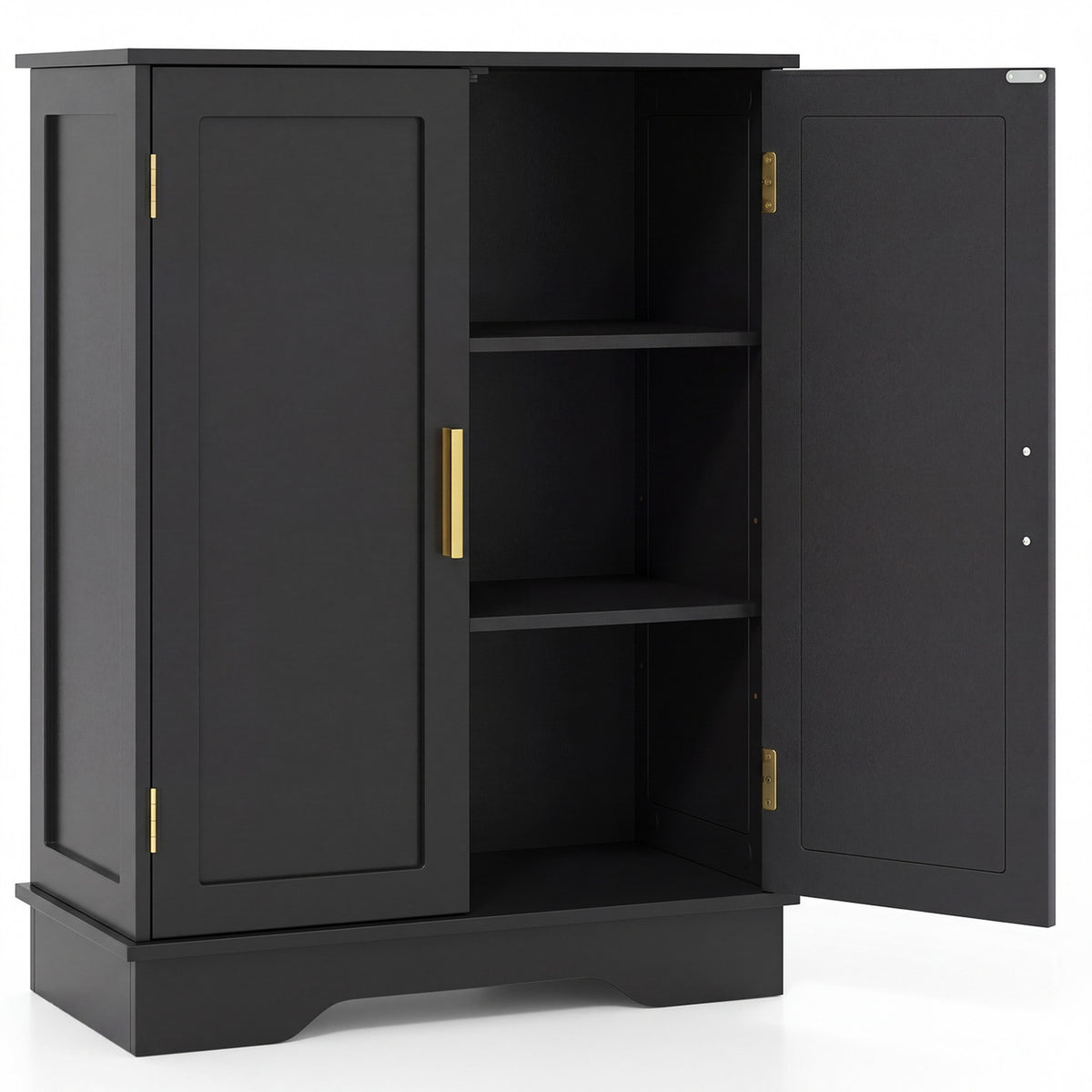 Bathroom Floor Storage Cabinet with 2 Doors and Adjustable Shelves