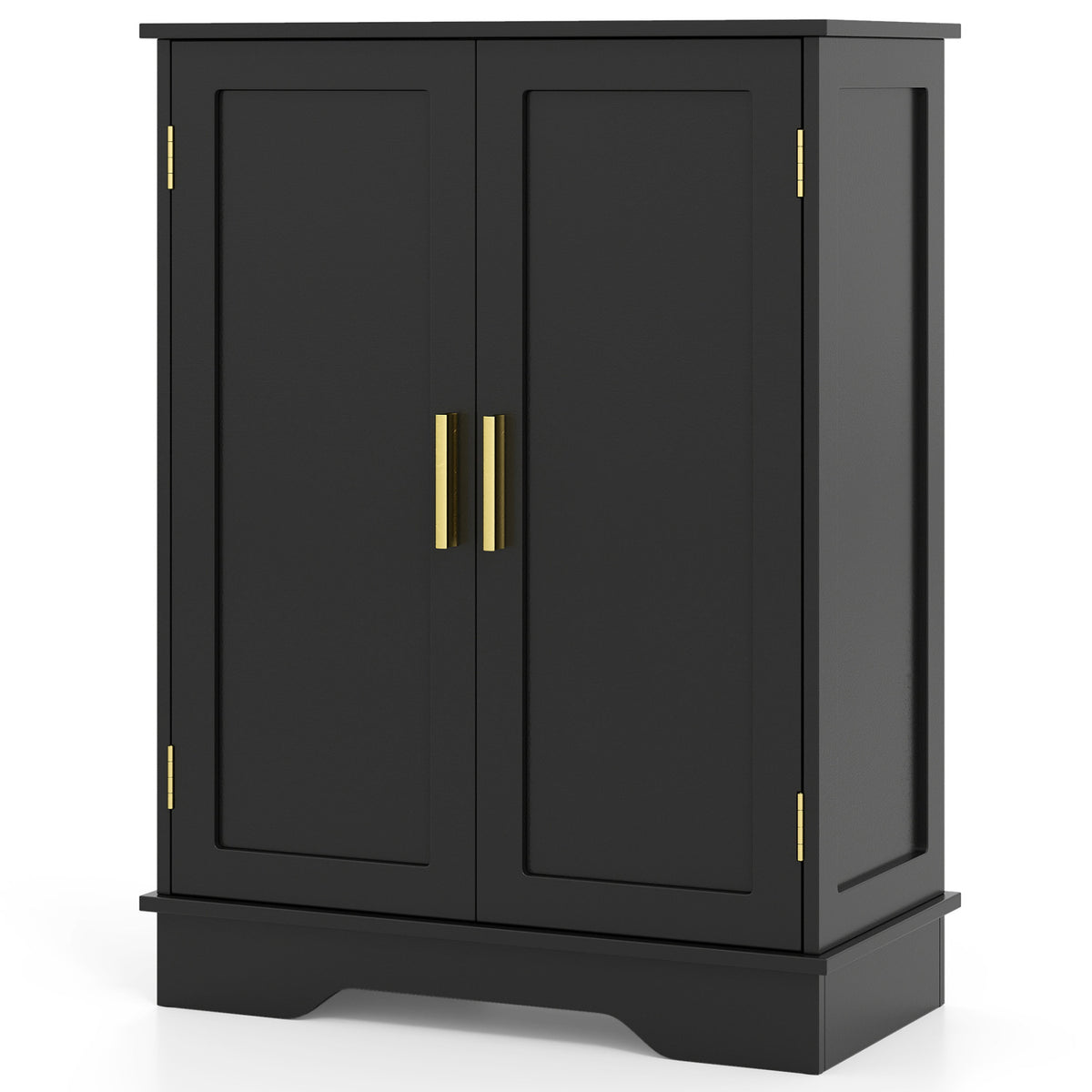Bathroom Floor Storage Cabinet with 2 Doors and Adjustable Shelves